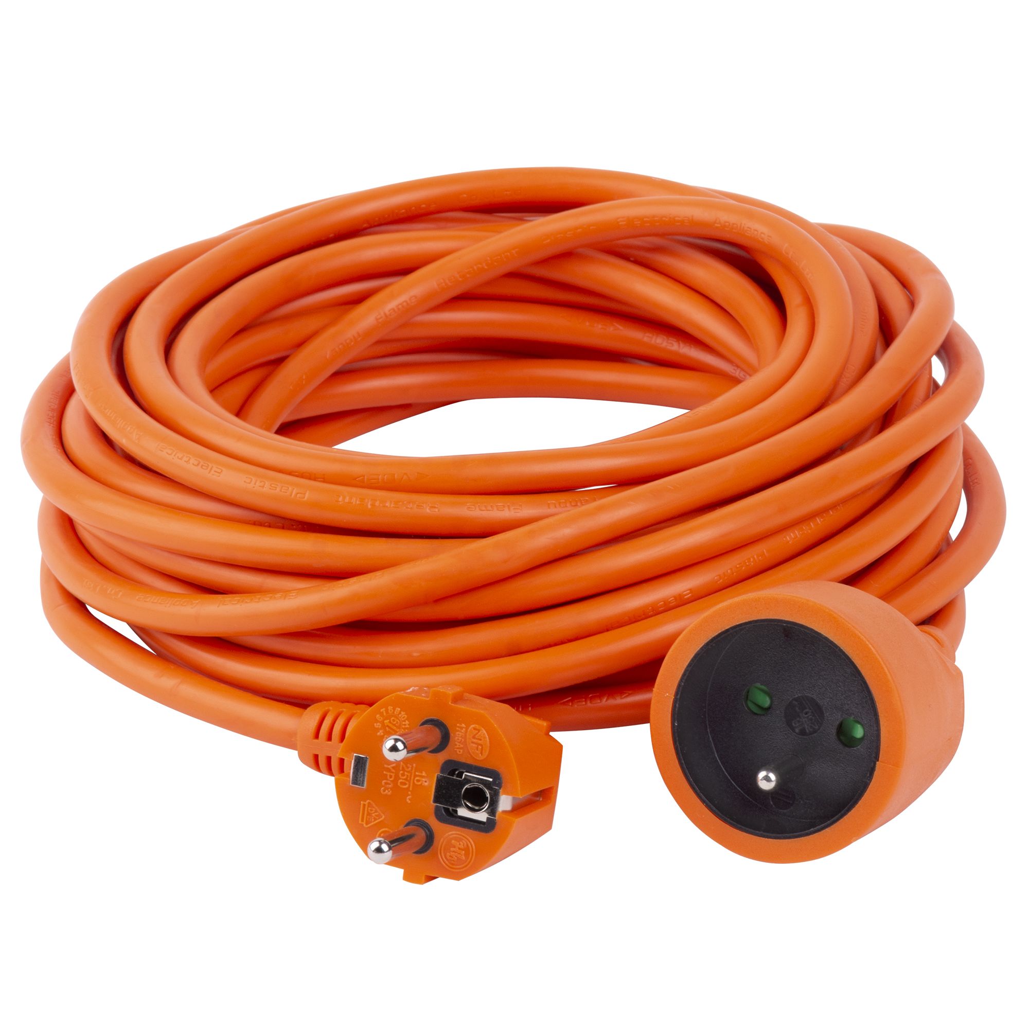 Kabel prodlužovací, 20m, 1 zás., 3x1,5mm, oranž., DG-YFB01, STREND PRO