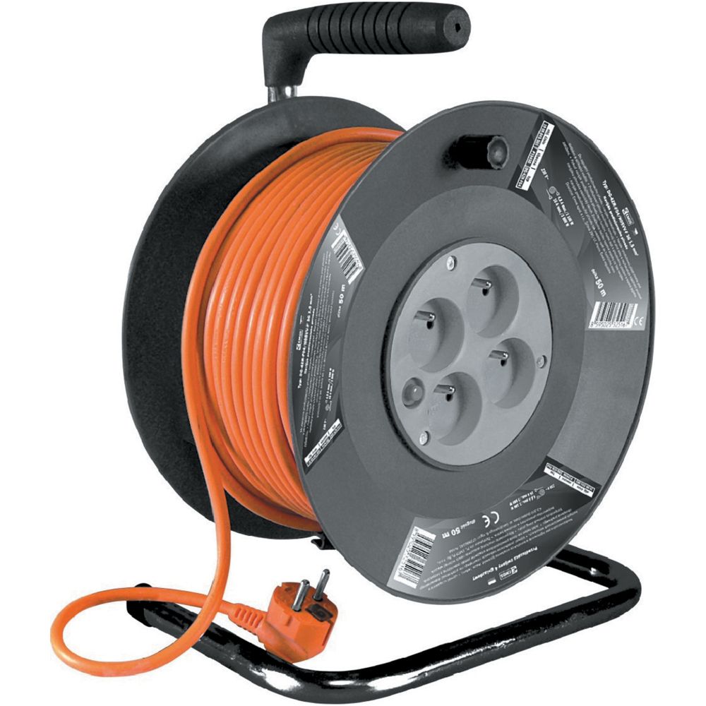 Prodlužovací kabel na bubnu, délka 50m, 4 zás., 3x1,5mm, oranž., STREND PRO 7.500000 Kg GIGA Sklad20 14099 3