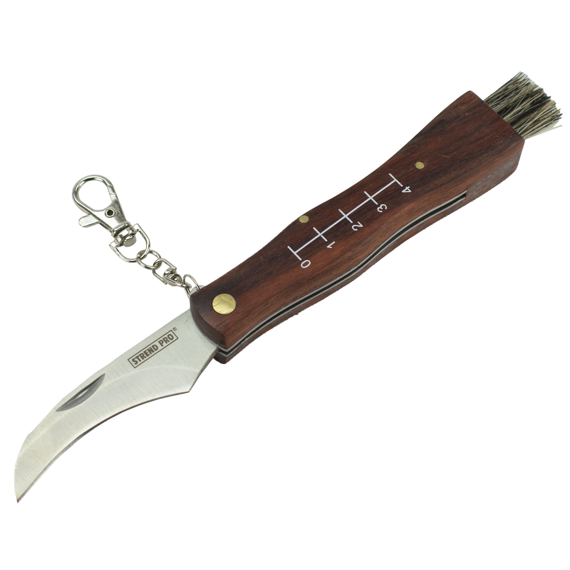 Nůž zavírací, se štětcem, nerez, dřevěná rukojeť, 21cm, MK003, STREND PRO