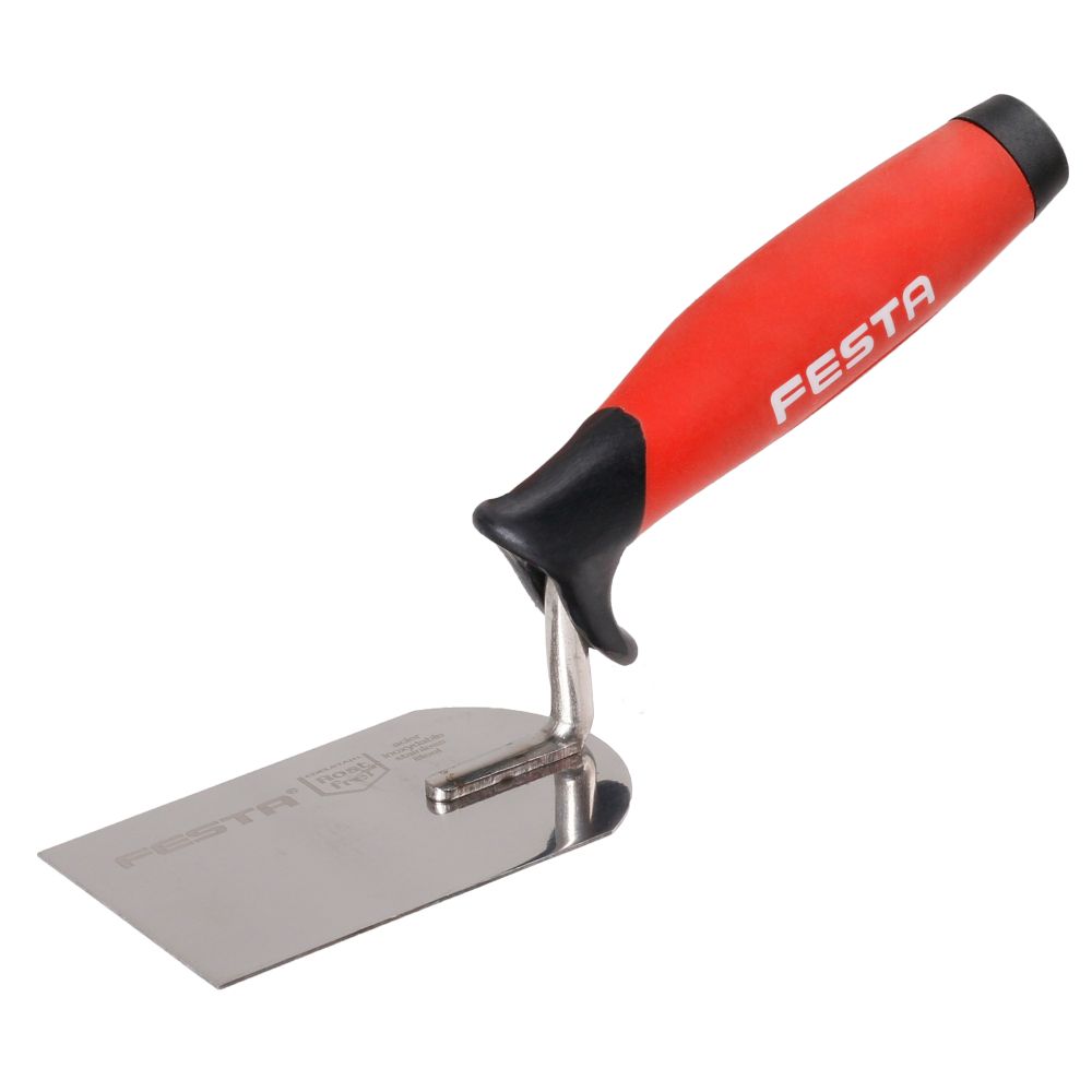 Zednická lžíce vymazávací, 80mm, nerez, gum. rukojeť, FESTA
