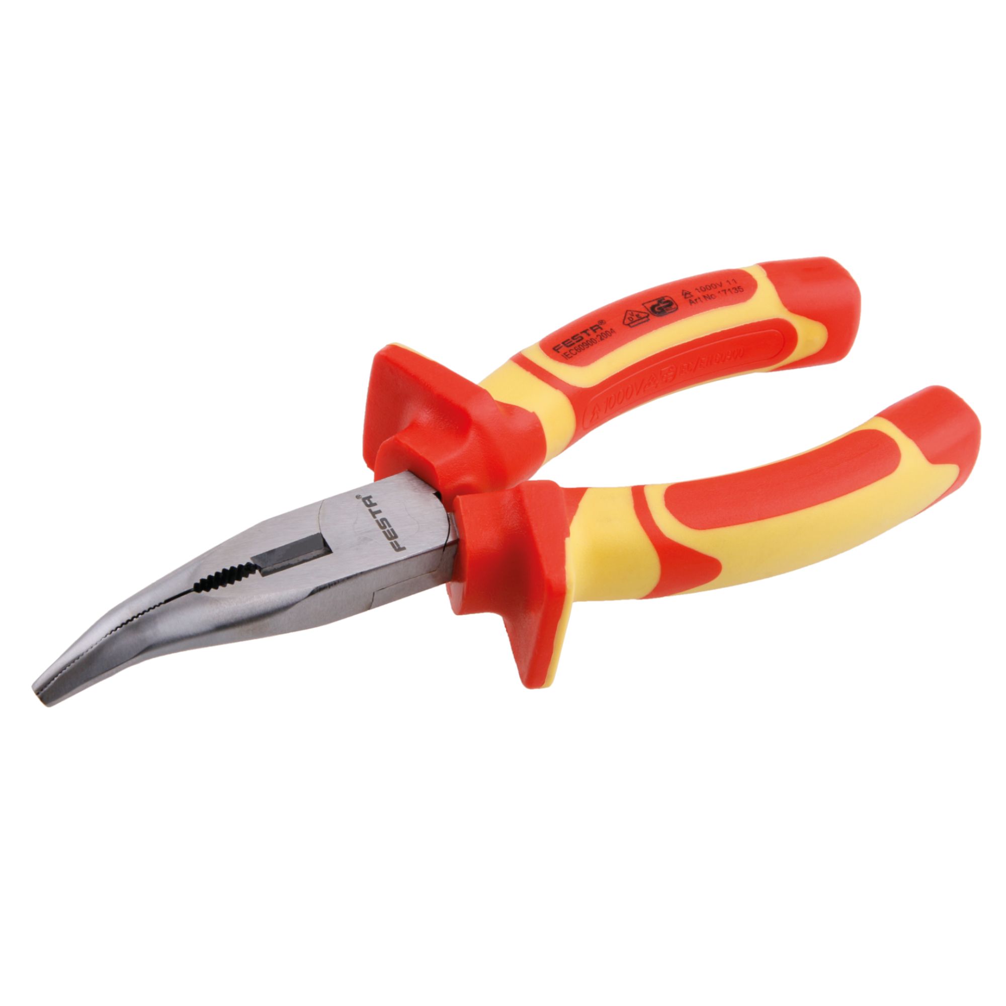 Kleště půlkulaté - radiové, zahnuté, 160mm, VDE, FESTA