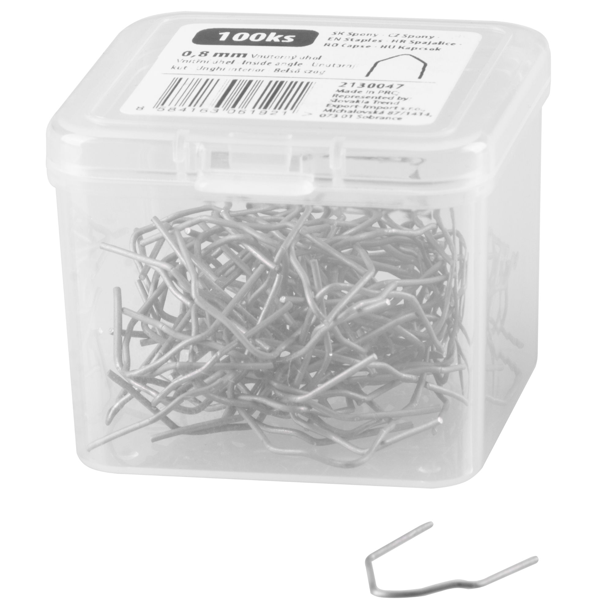 Spony pro sváření plastů, vnitřní úhel, 0,8mm, bal. 100ks, STREND PRO