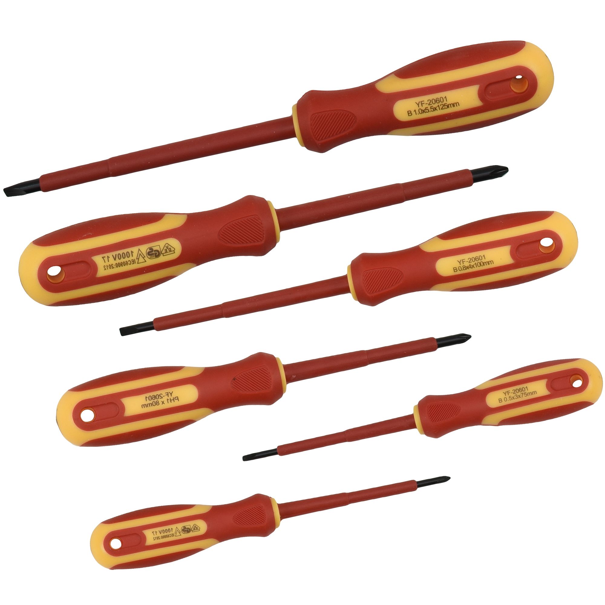 Sada elektrošroubováků, ploché + PH, 6ks, CrV, VDE 1000V, STREND PRO SD0118