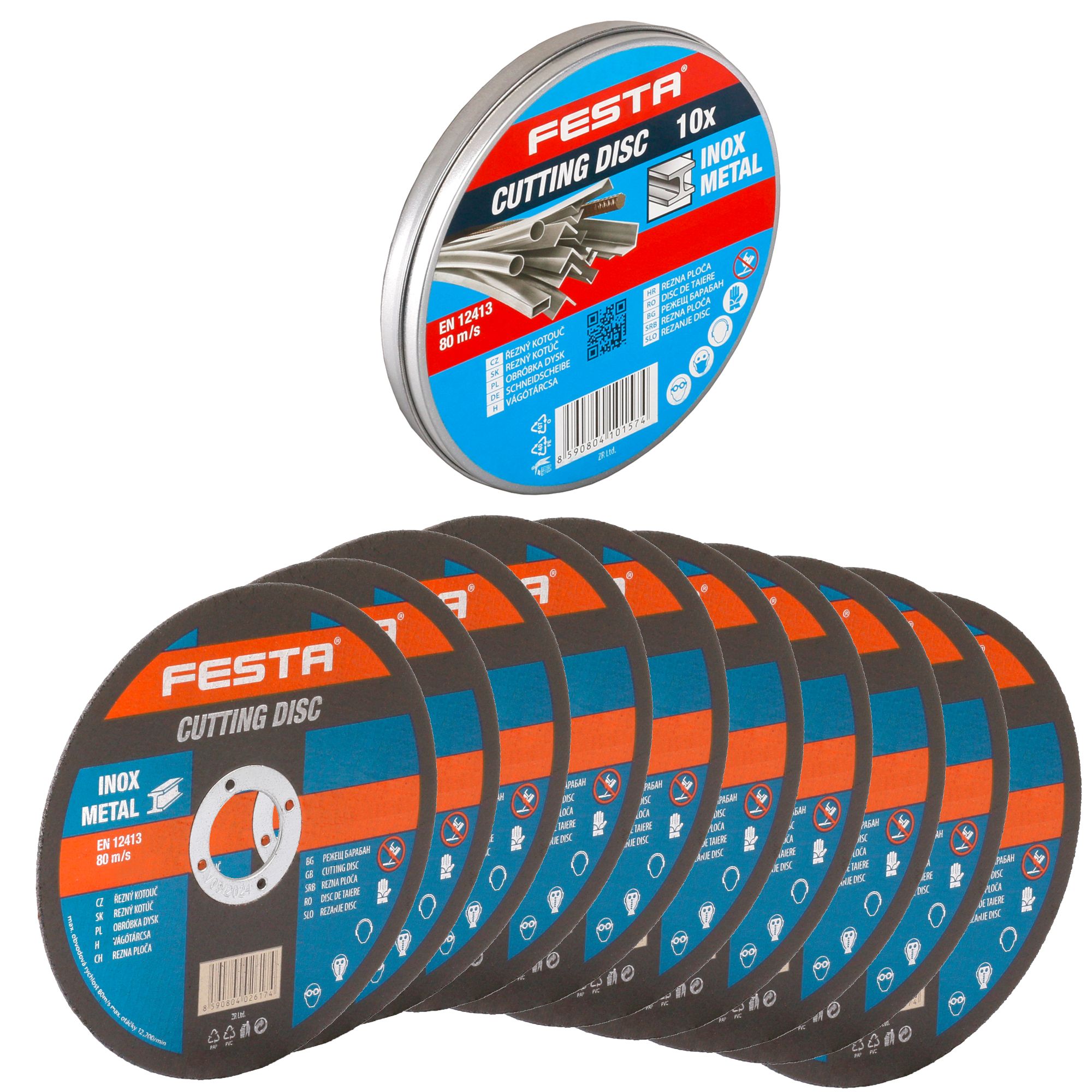 Kotouč řezný, 115 x 1,0mm, ocel + nerez, bal. 10ks, FESTA