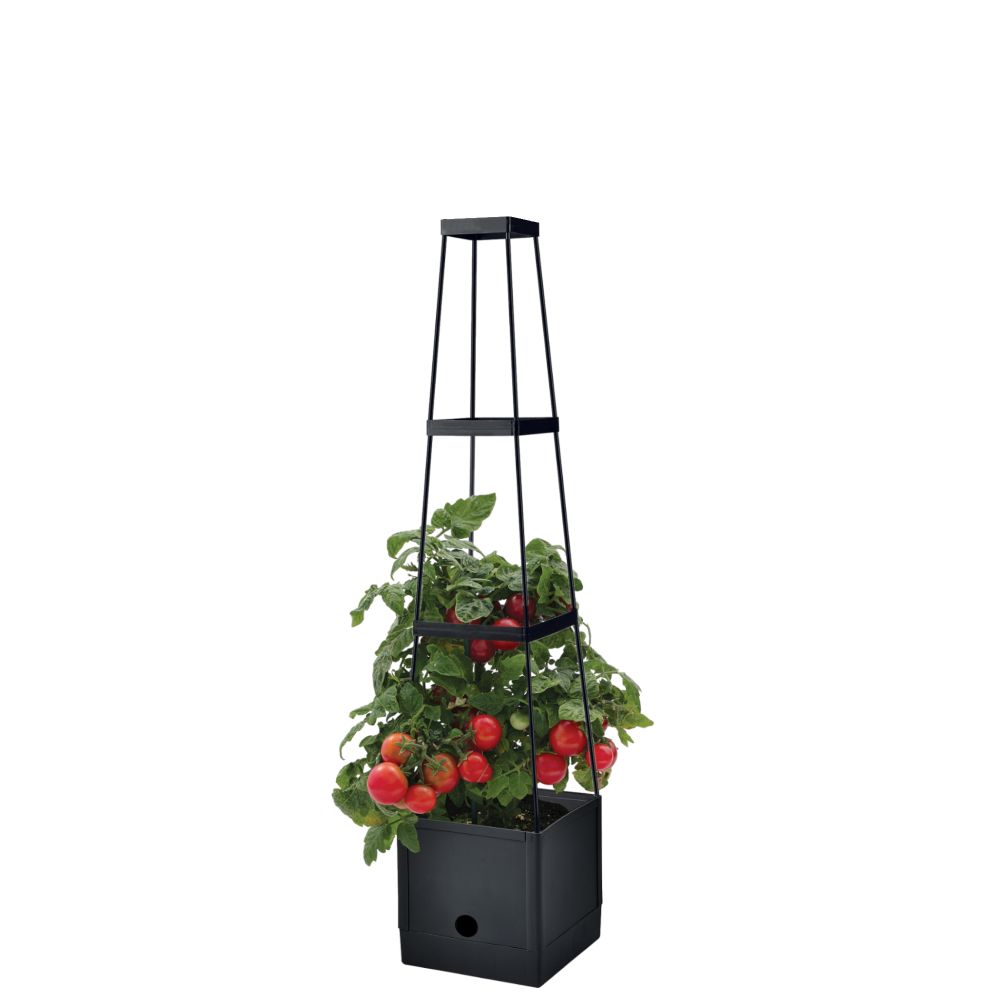 Květináč plastový s opěrnou věží, 25x25x105cm, STREND PRO