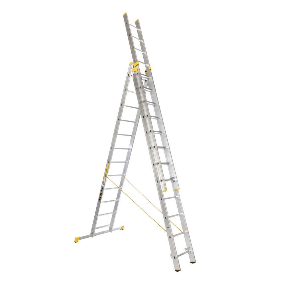 Žebřík AL, trojdílný, 3x12 příček, 8,65m, ALVE FORTE PROFI PLUS 8612
