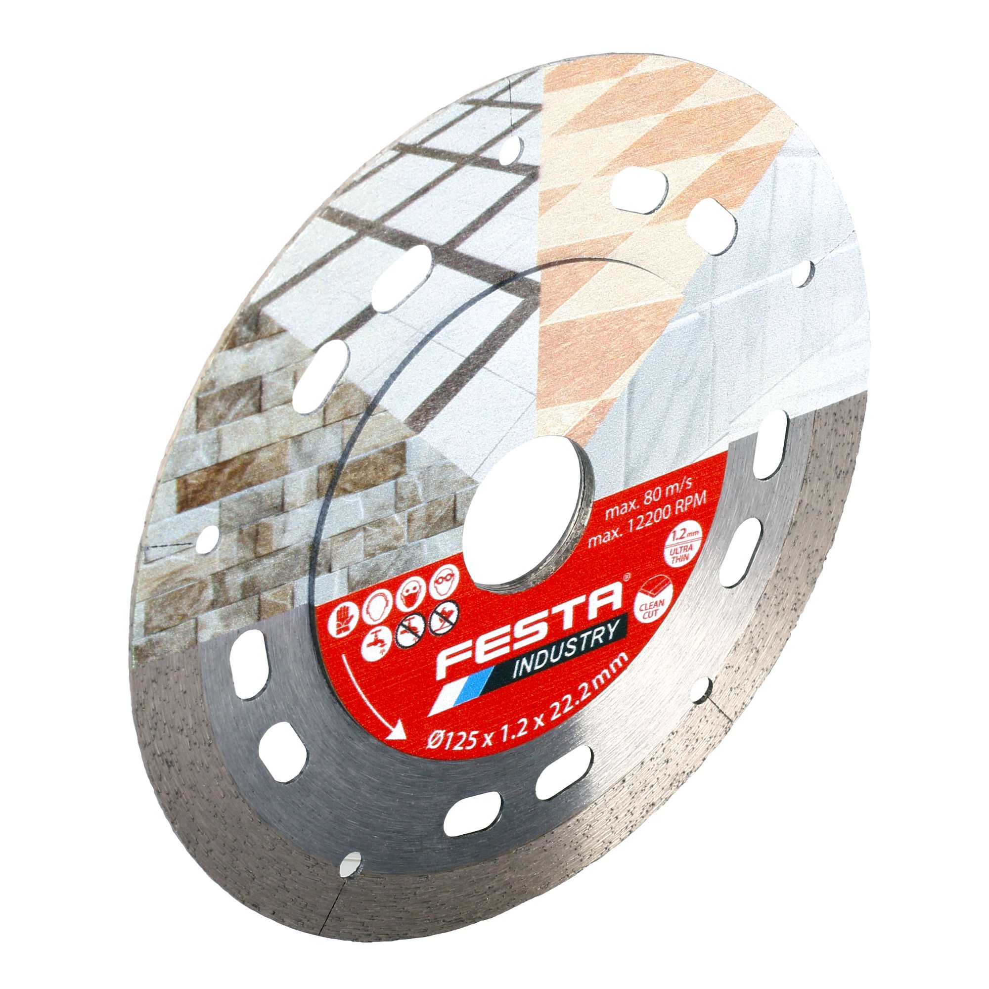 Kotouč diamantový, Ultra Thin Cut, 125x1,2mm, 22,2mm, FESTA INDUSTRY