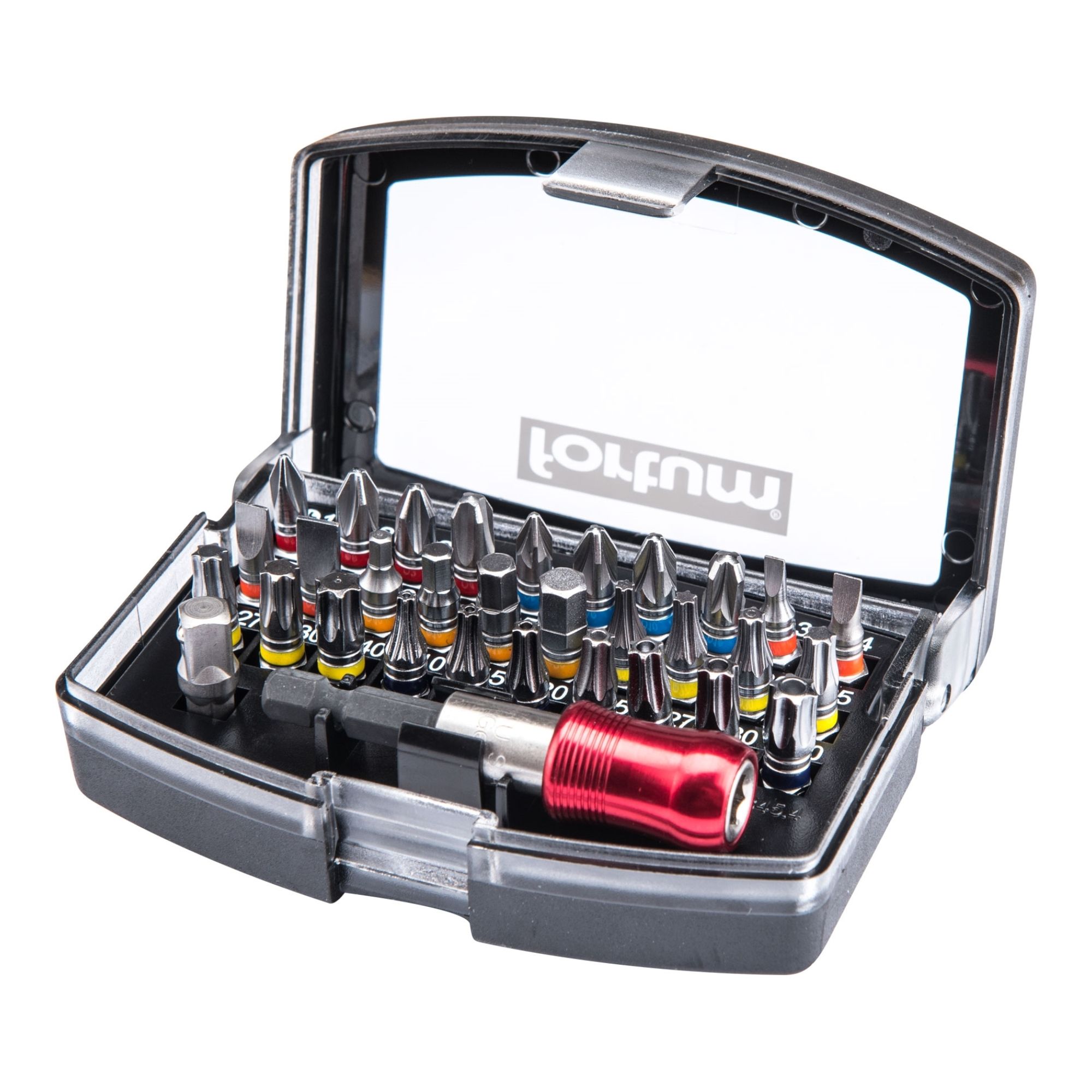 Sada bitů s magnet. držákem, 32ks, CrV S2, FORTUM