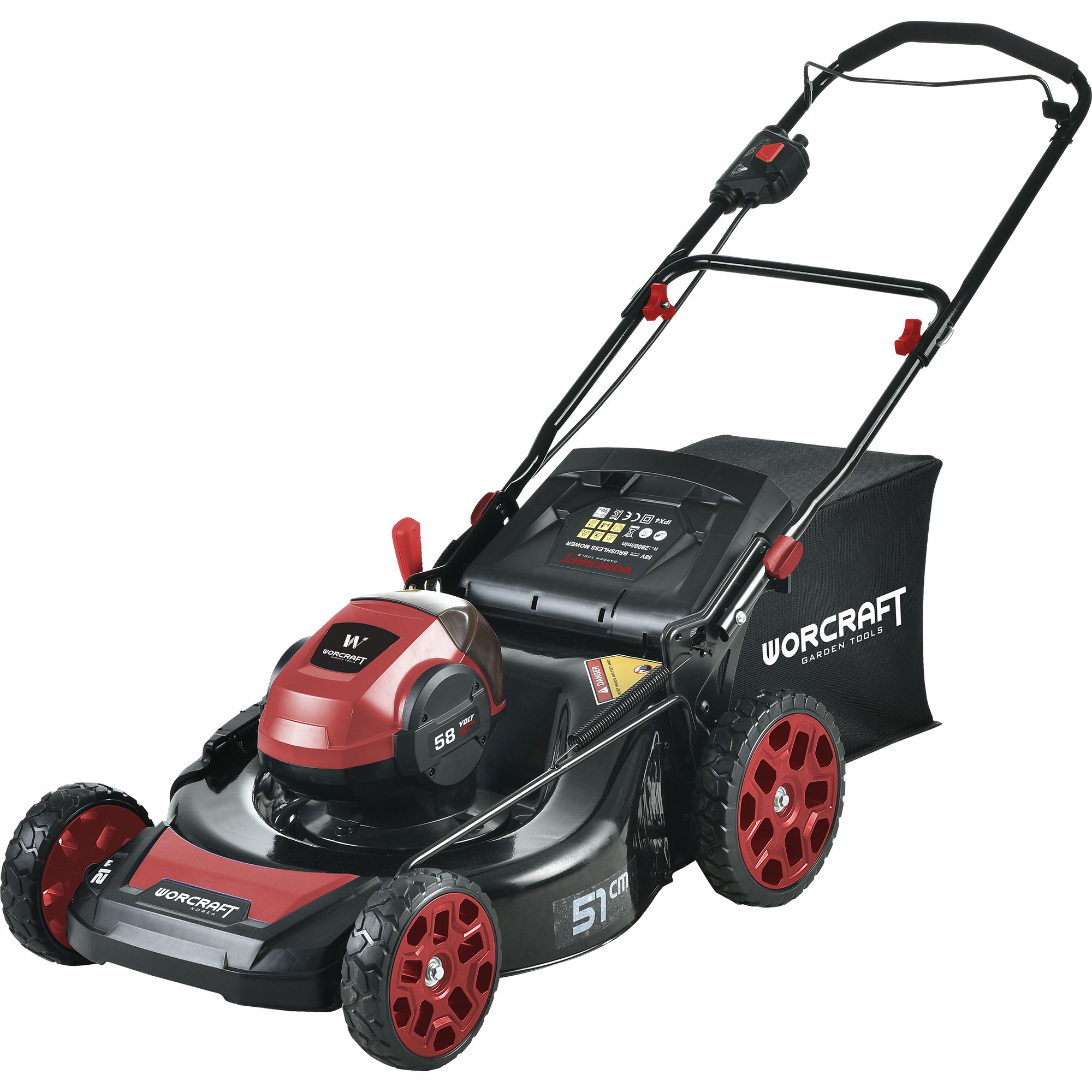 AKU sekačka, 51cm, 58V, Li-Ion, 60L, sada 1 bat., BRUSHLESS, WORCRAFT CLM-S58LiB