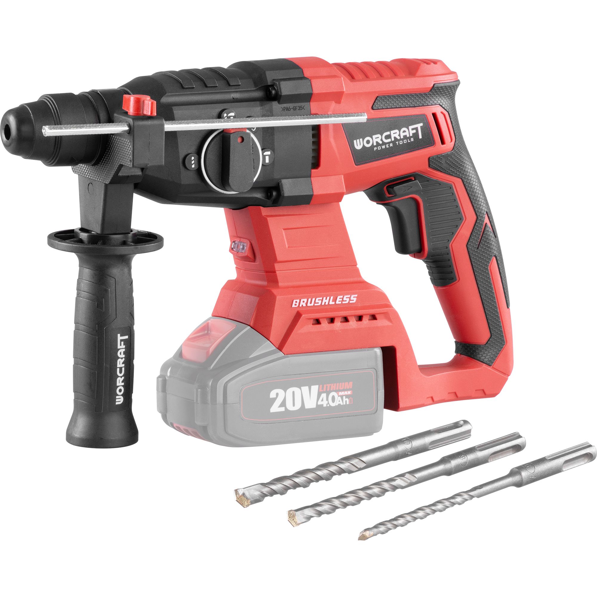 AKU vrtací kladivo, 3J, SDS+, 20V, BRUSHLESS, ShareSYS, WORCRAFT CRH-S20LiBA