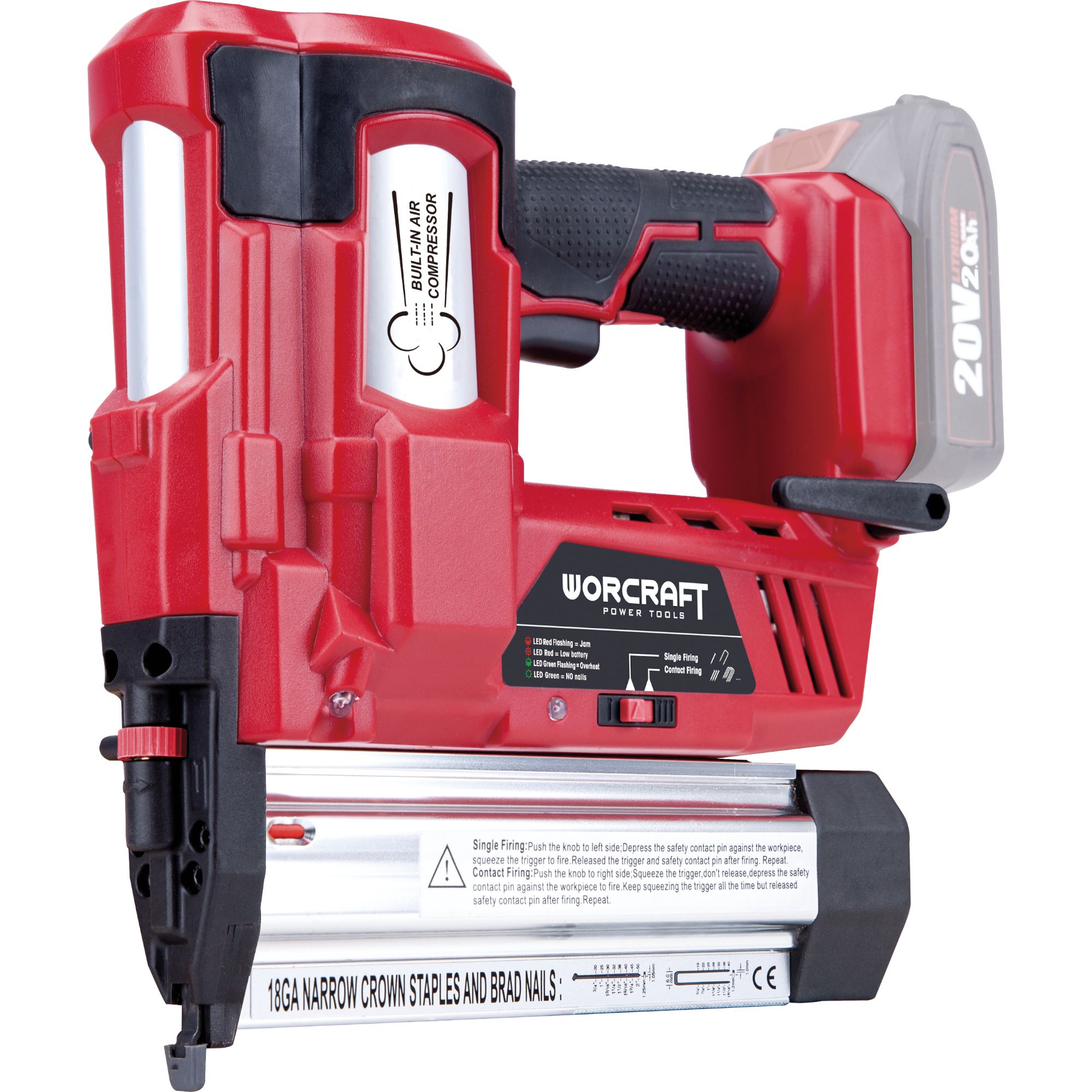 AKU sponkovačka a hřebíkovačka, s regulací, 20V, ShareSYS, WORCRAFT CNS-S20LiH