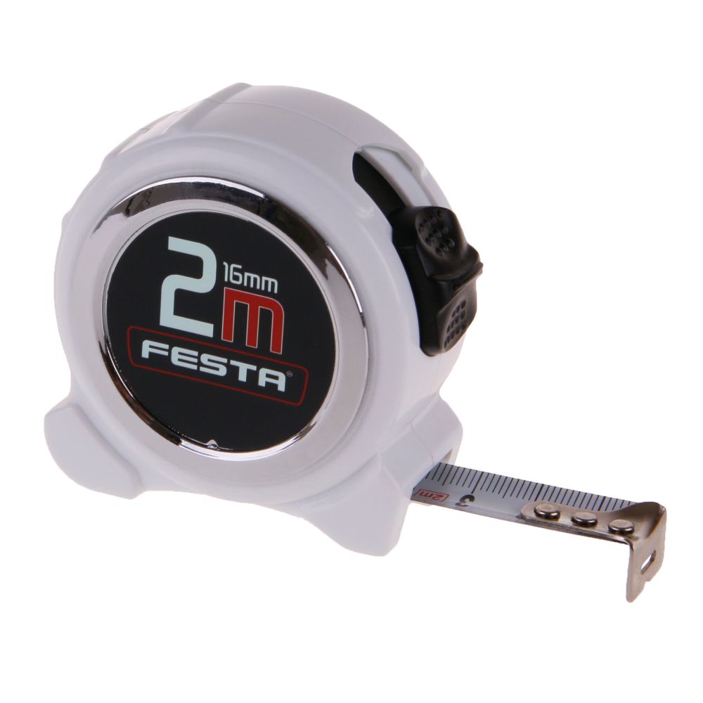 Metr svinovací bílý, 2m x 16mm, FESTA