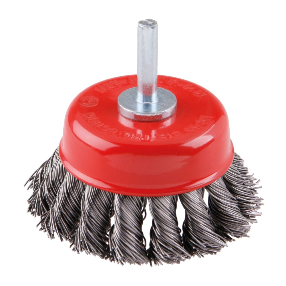 Kartáč rotační hrnkový, 75mm, copy, stopka, FESTA