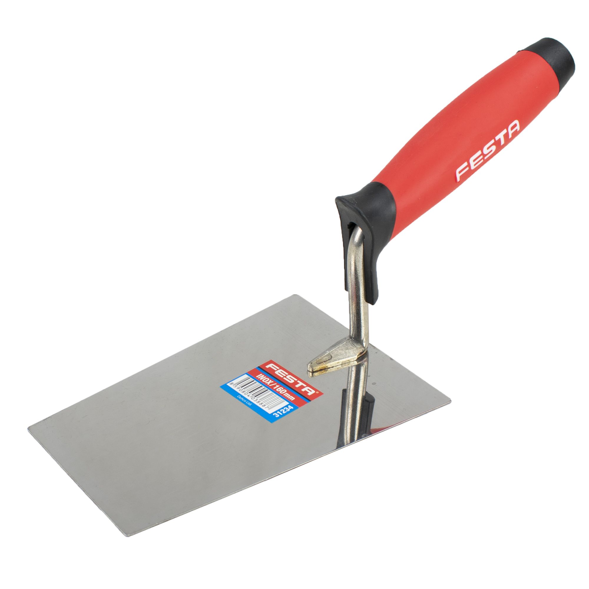 Zednická lžíce 160mm, nerez, gum. rukojeť, FESTA