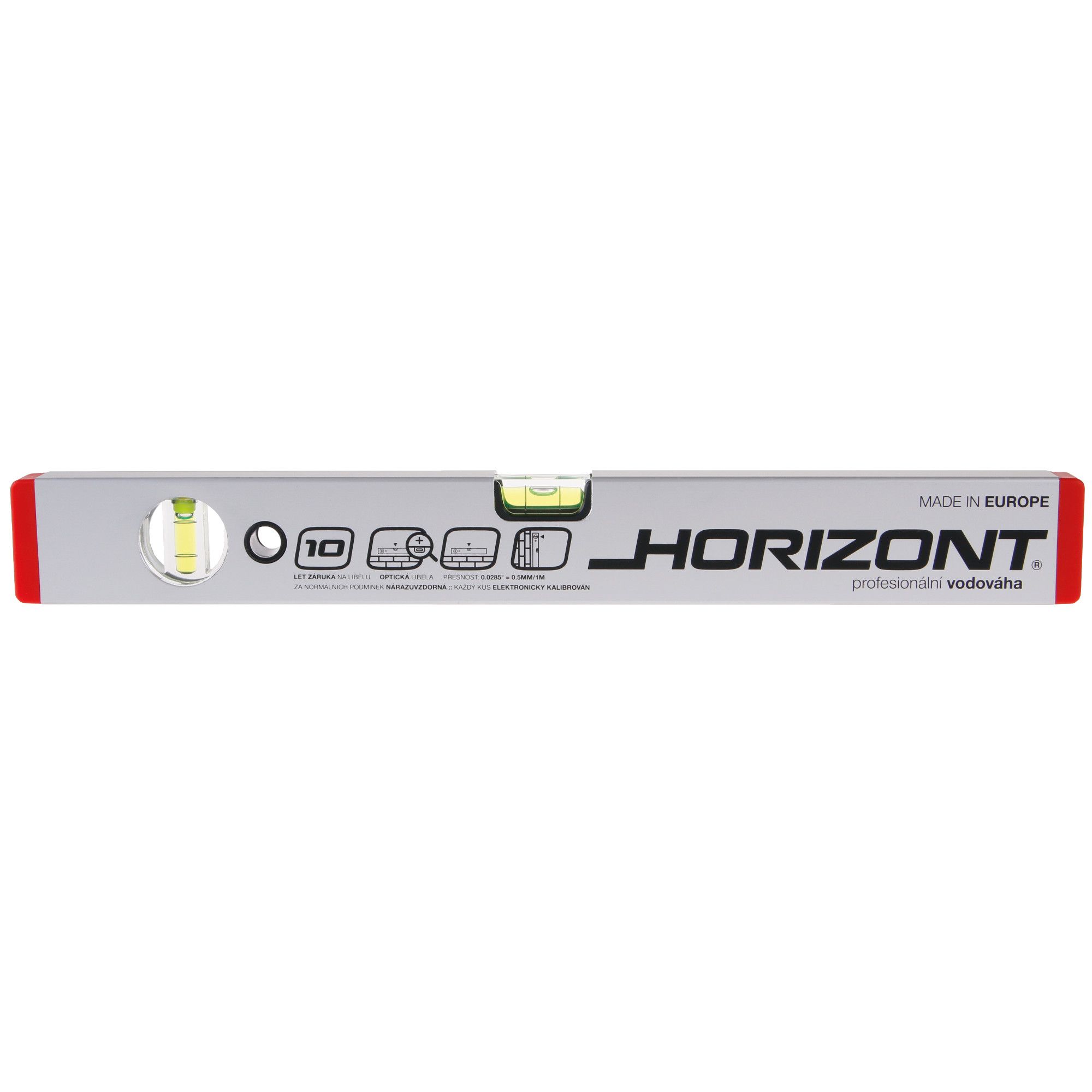 Vodováha 400mm, 2 libely, 0,5mm/m, HORIZONT VVN