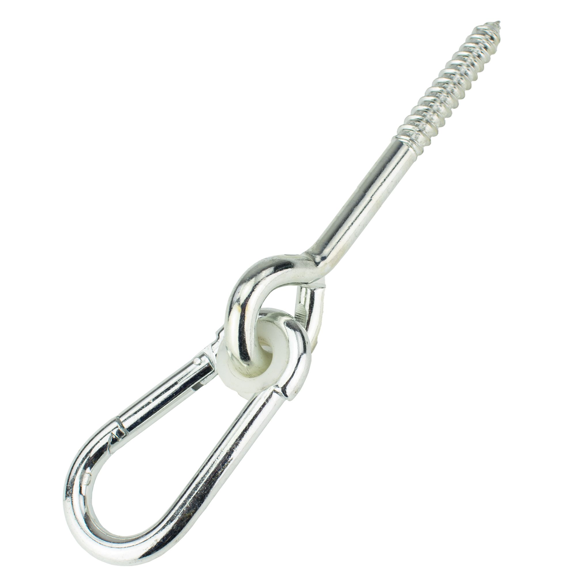 Hák houpačkový s karabinou a vrutem, 10,6x280mm, ZN