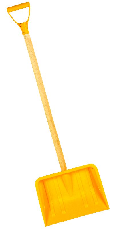 Odhrnovák na sníh, dětský, dřevěná násada, 29 x 22cm, rozložený