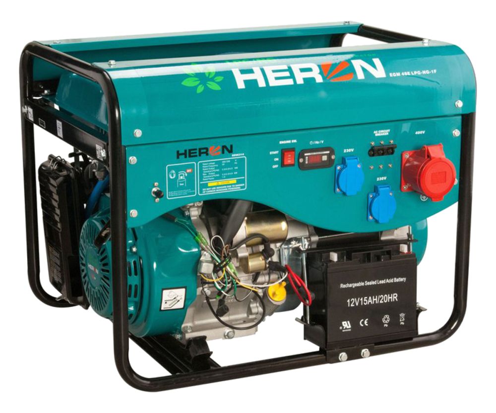 Elektrocentrála (benzín/LPG/NG), 5,5kW / 13HP, 230 a 400V, el. start, HERON