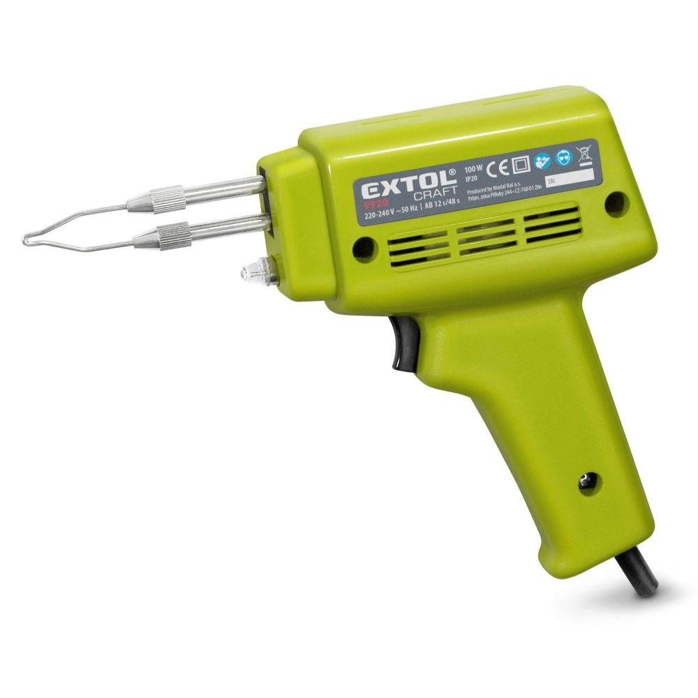 Pájka pistolová, 100W, transformátor, EXTOL CRAFT