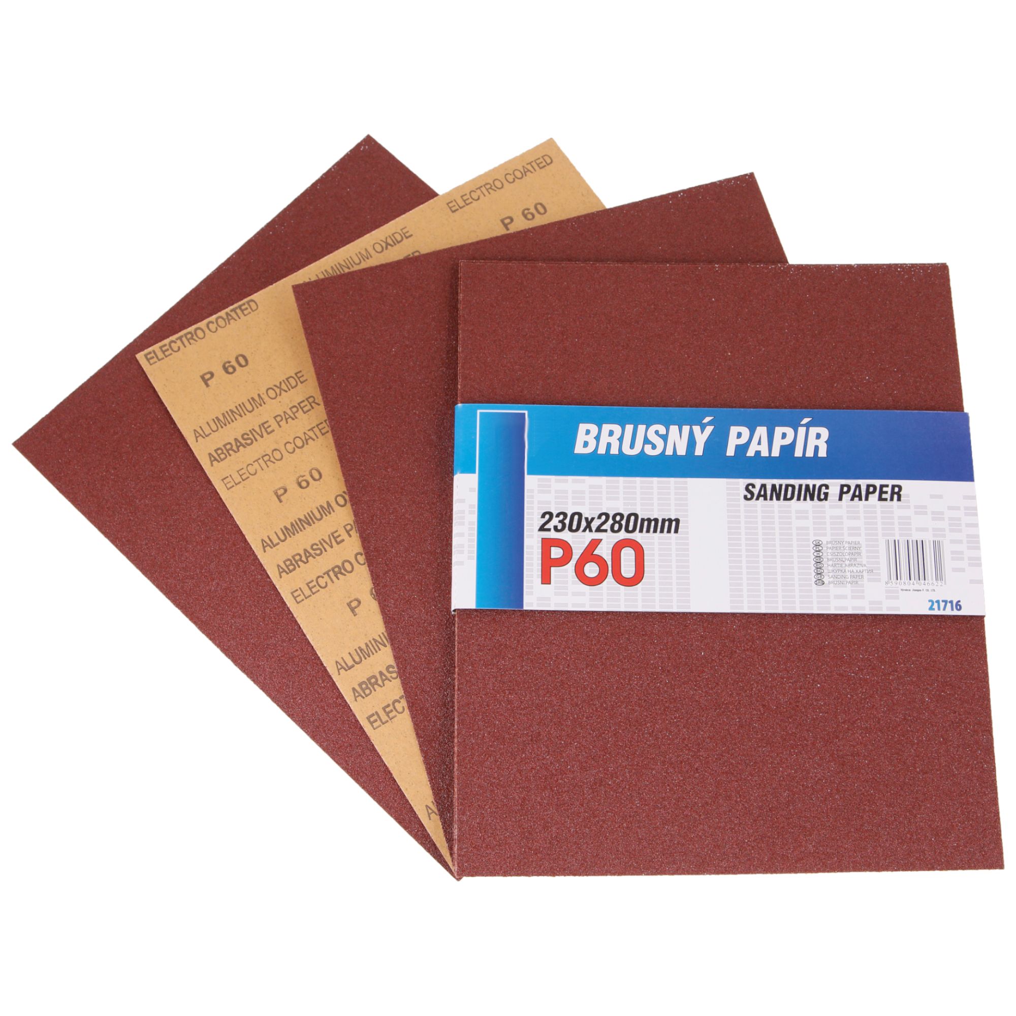 Brusný papír, 230 x 280mm, hr. 60