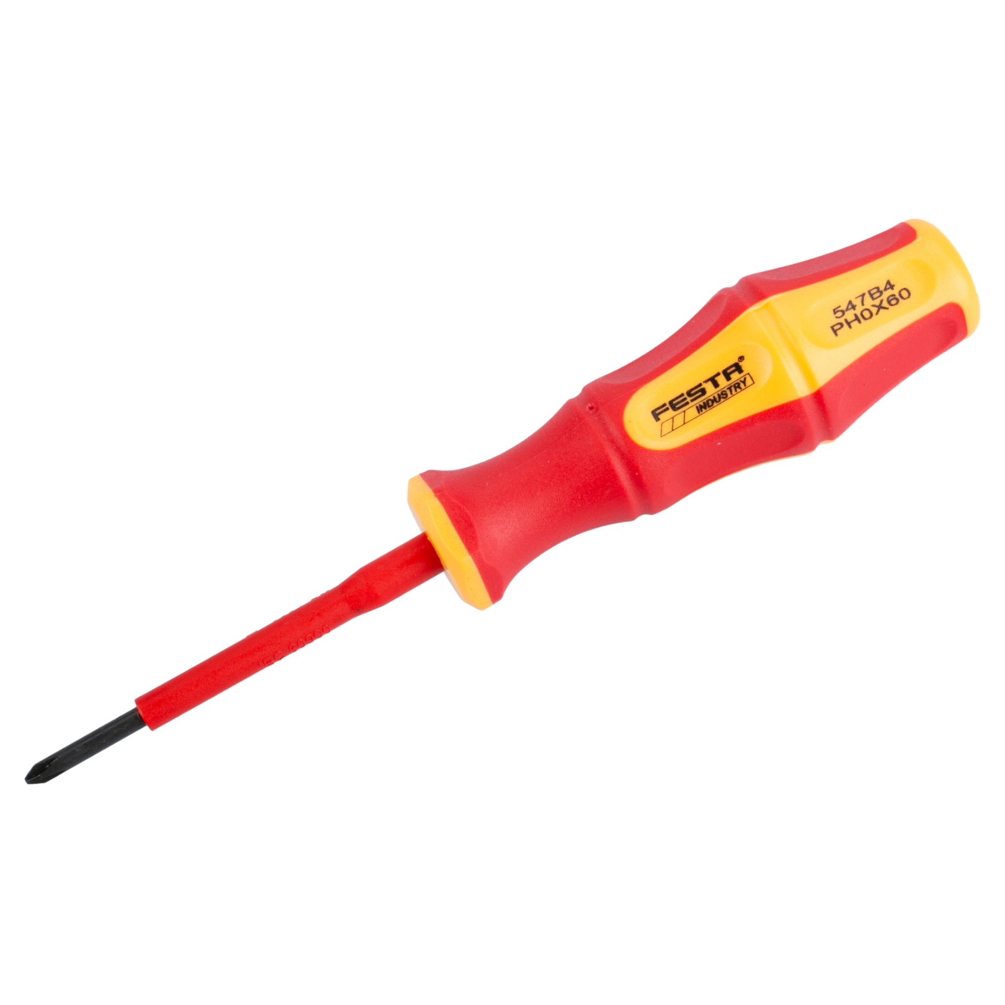 Šroubovák elektro křížový, PH0×60mm, CrV, VDE 1000V, FESTA INDUSTRY