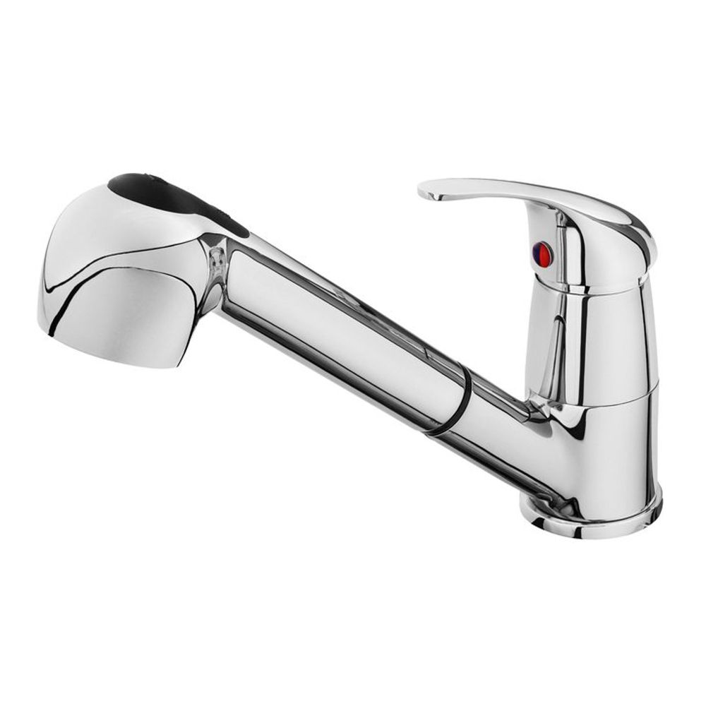 Baterie dřezová stojánková, chrom, teleskopické ramínko, hadice 130cm, BALLETTO