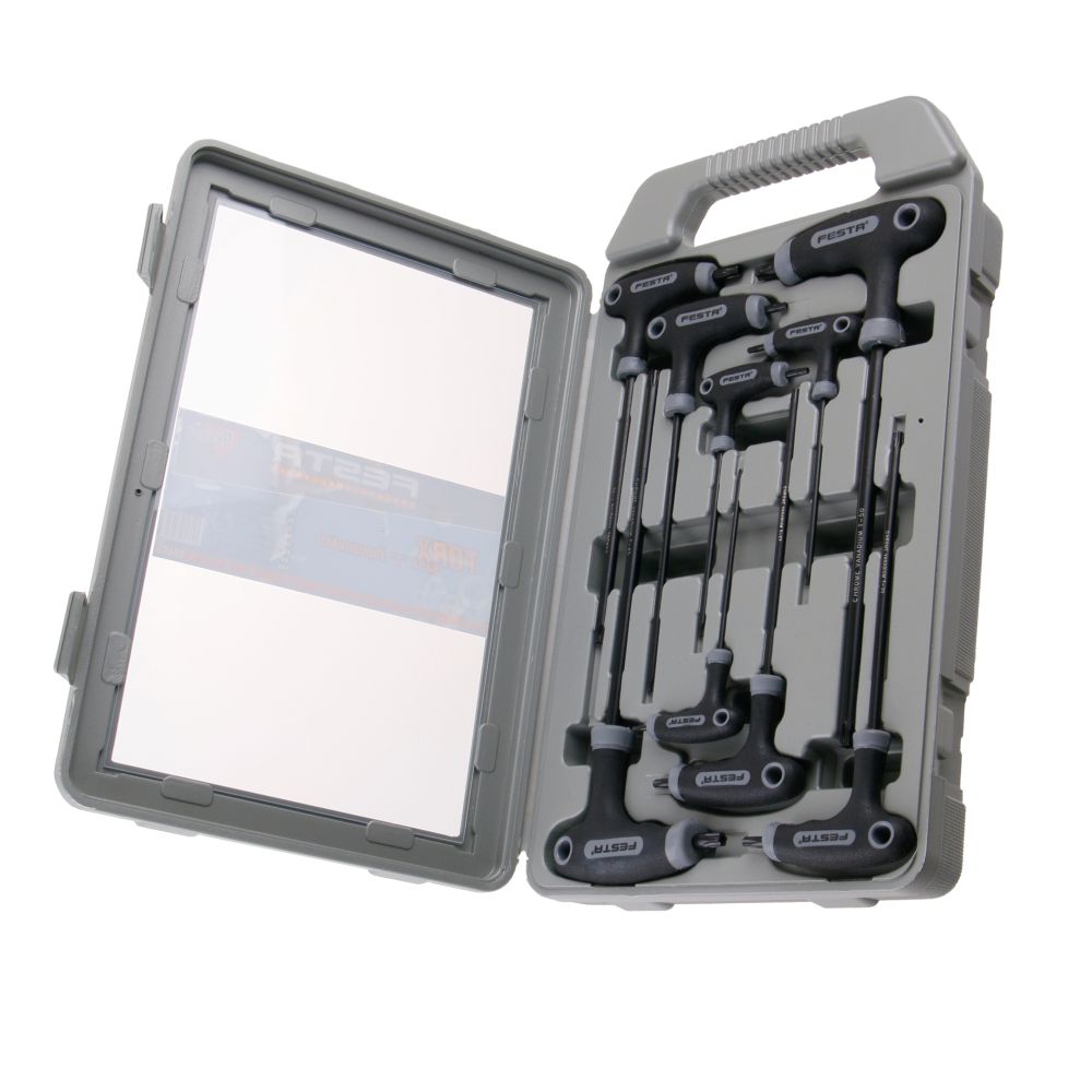 Sada TORX klíčů T s rukojetí, T10-T50, 9ks, CrV, FESTA