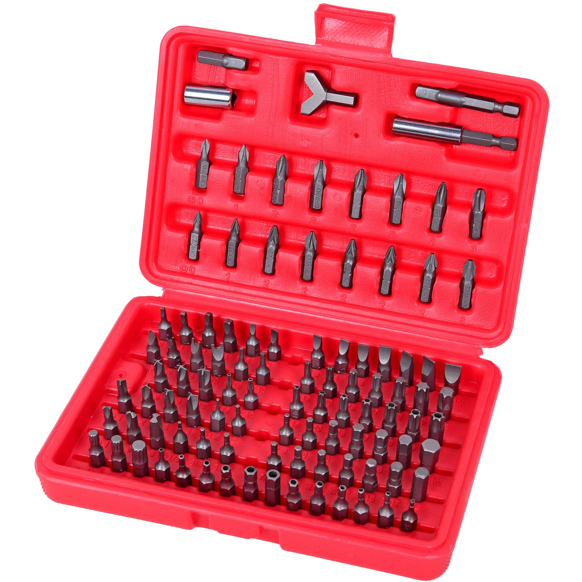 Sada bitů s magnet. držákem, bezpečnostní, 100ks, CrV S2, FESTA