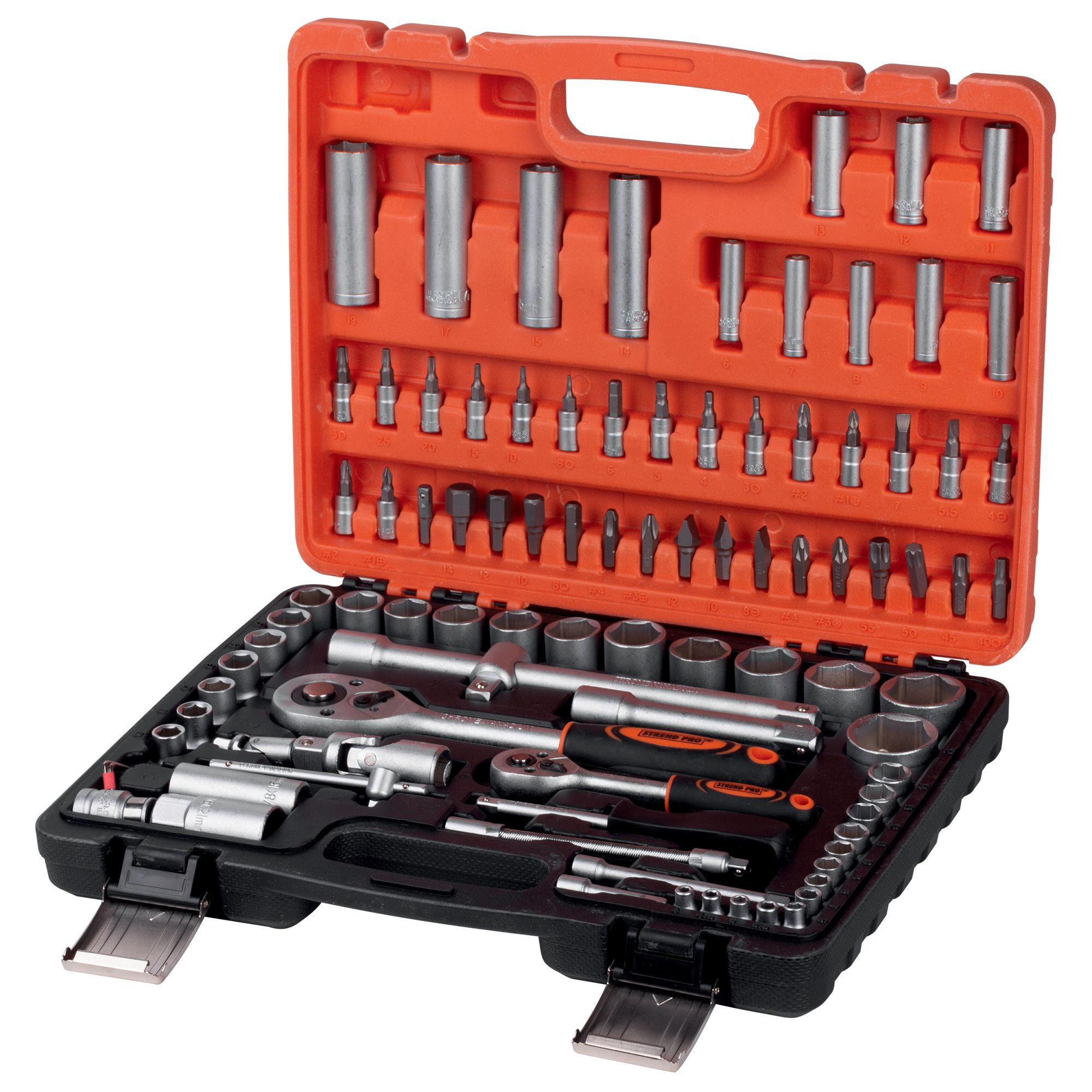 Gola sada 1/4" + 1/2", 94 dílů, plastový kufr, STREND PRO WT940