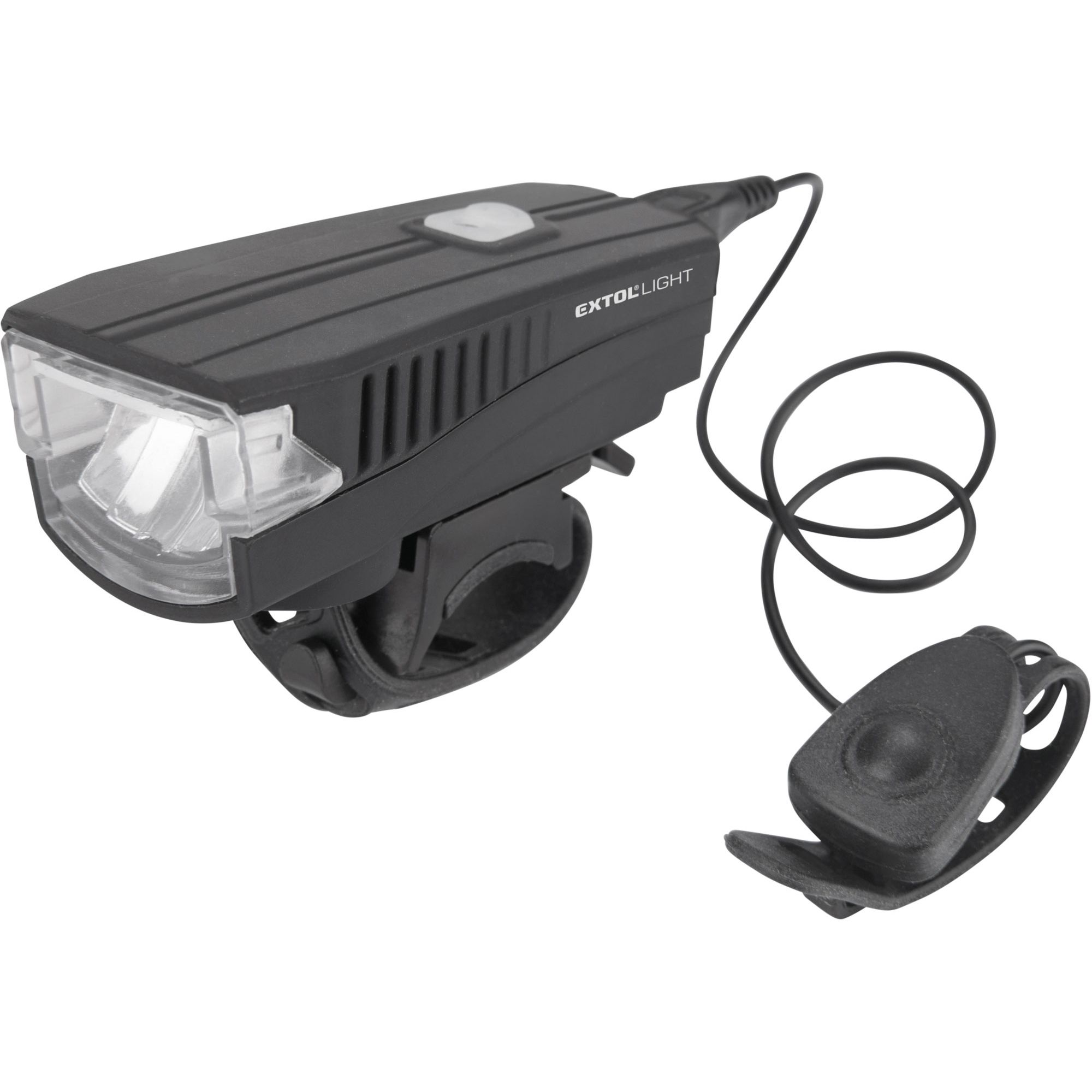 Světlo na kolo s klaksonem, 5W LED, 350lm, USB nabíjecí, EXTOL LIGHT