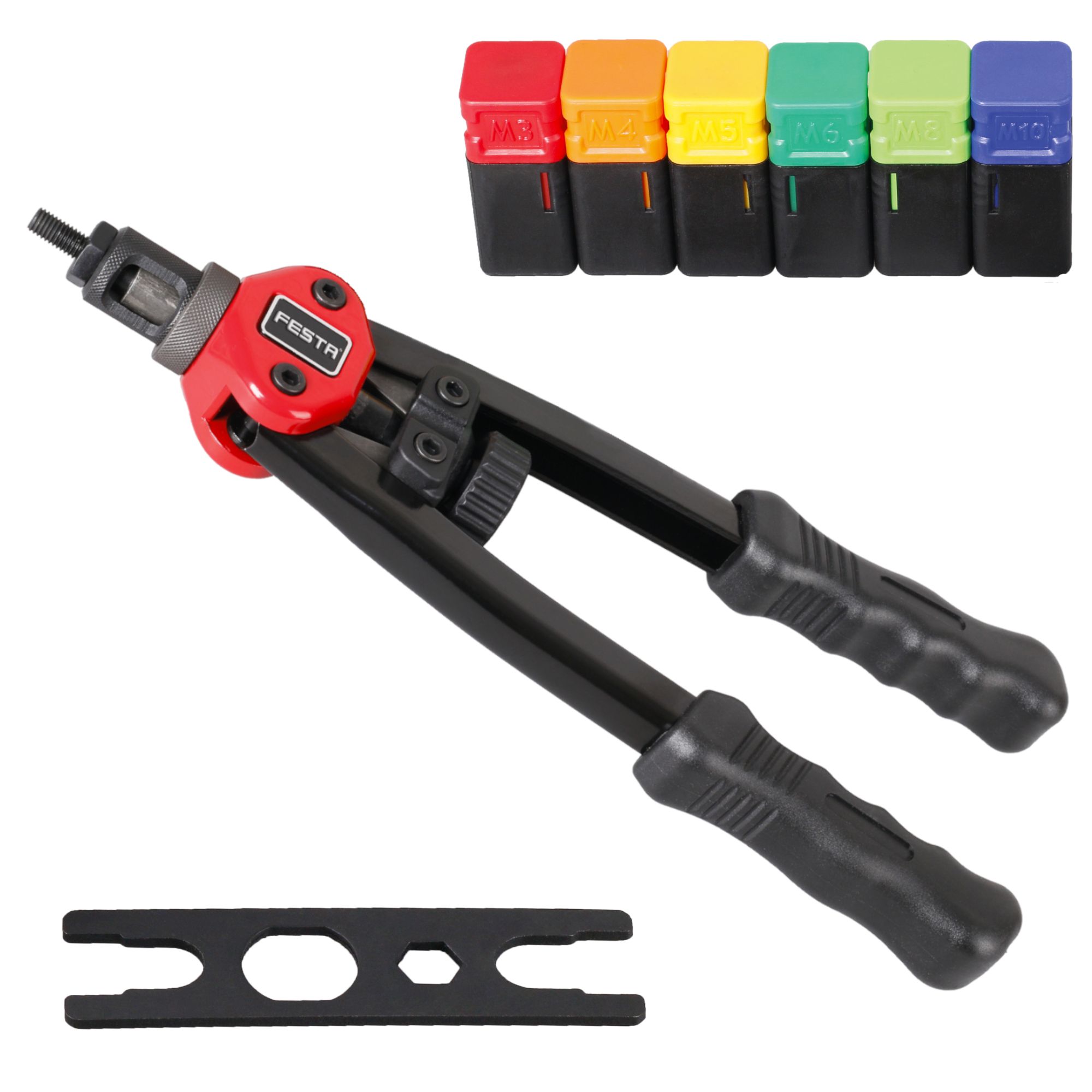 Kleště nýtovací na matice, pákové, 330mm, M3-M10, Cr-Mo, FESTA