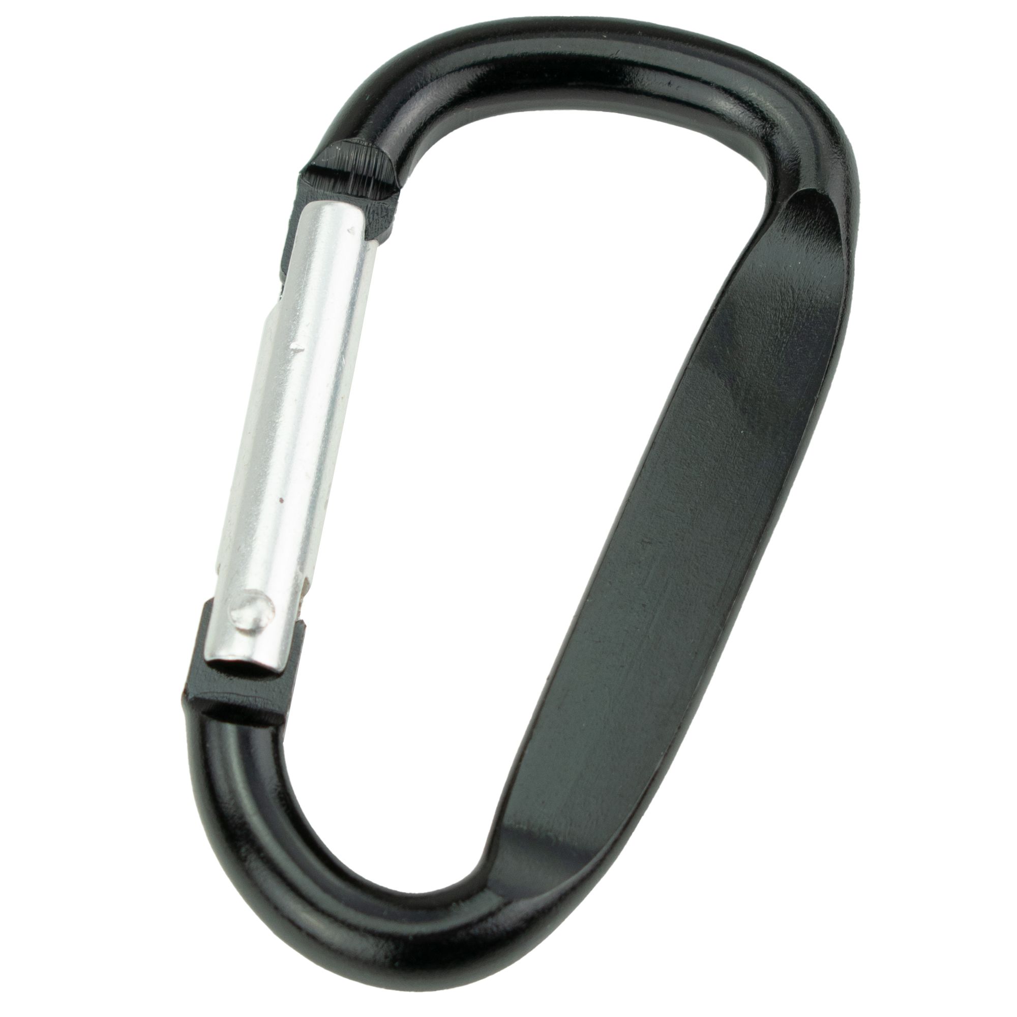 Hliníková karabina D tvar, 60 mm, černá