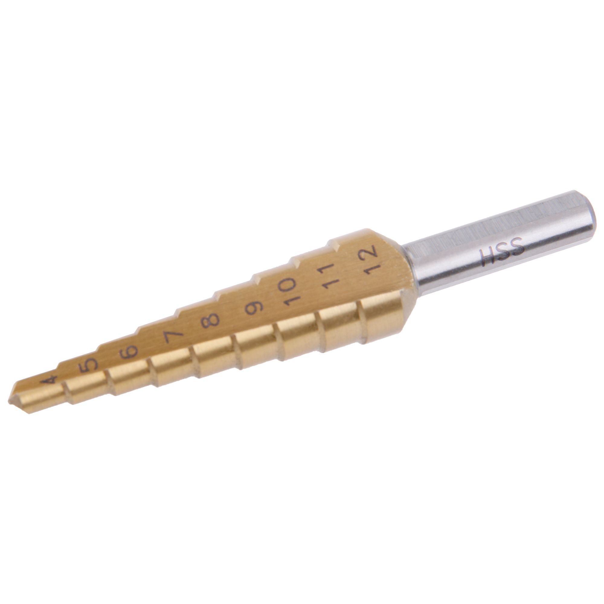 Vrták stupňovitý, 4-12mm, 9 stupňů, HSS-TiN, FESTA