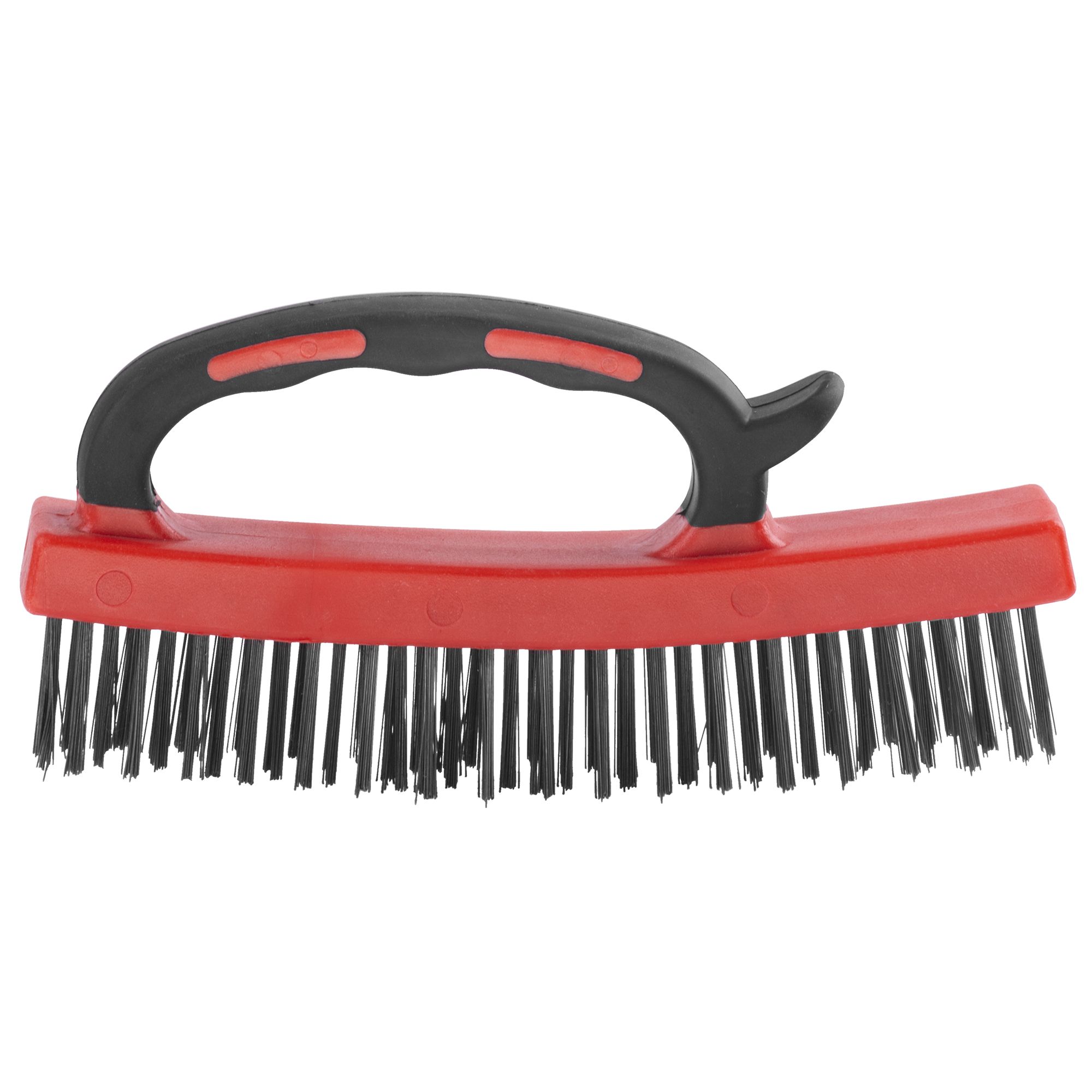 Kartáč ocelový, 4-řadý, 16cm, ocel, horní plastová rukojeť, STREND PRO