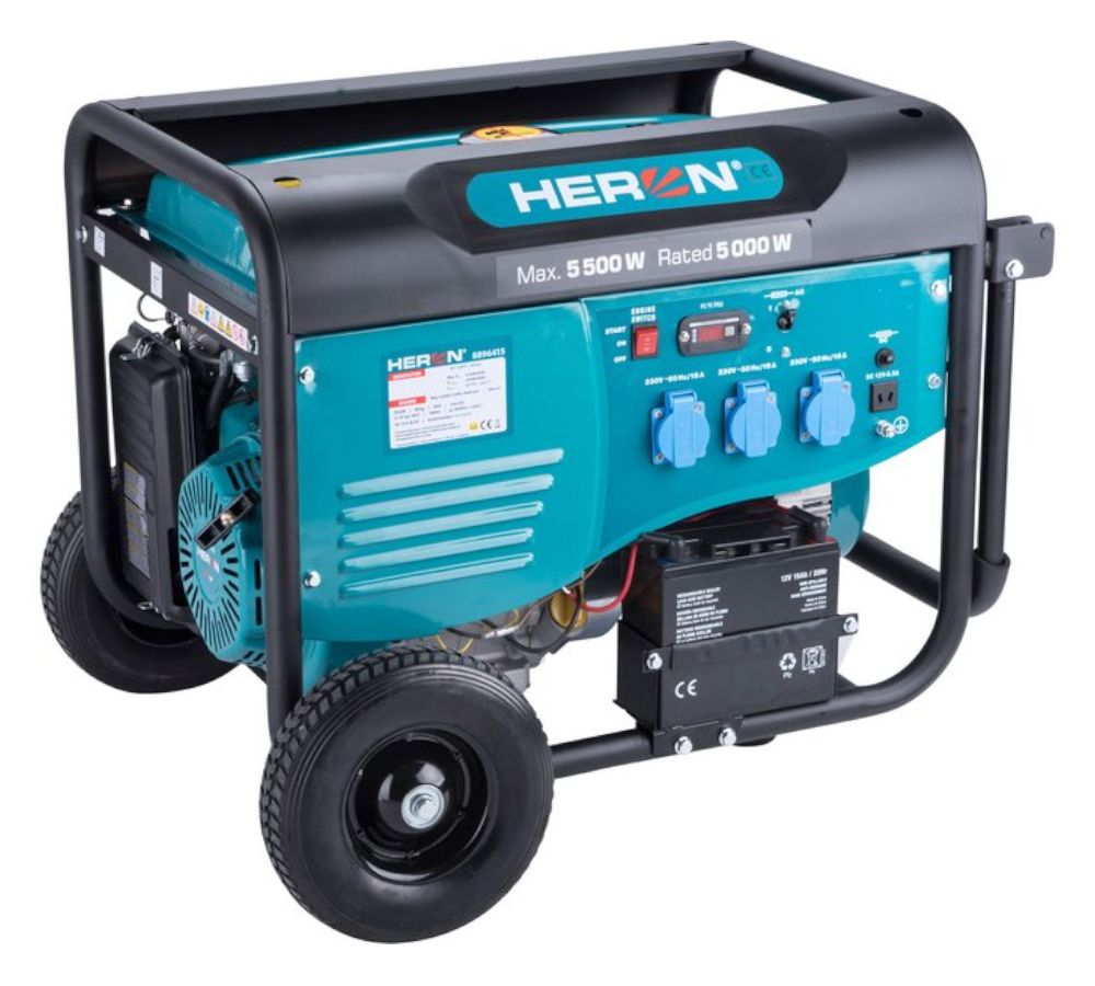 Elektrocentrála benzínová, 5,5kW / 13HP, 230V, el. start, pro svařování, HERON