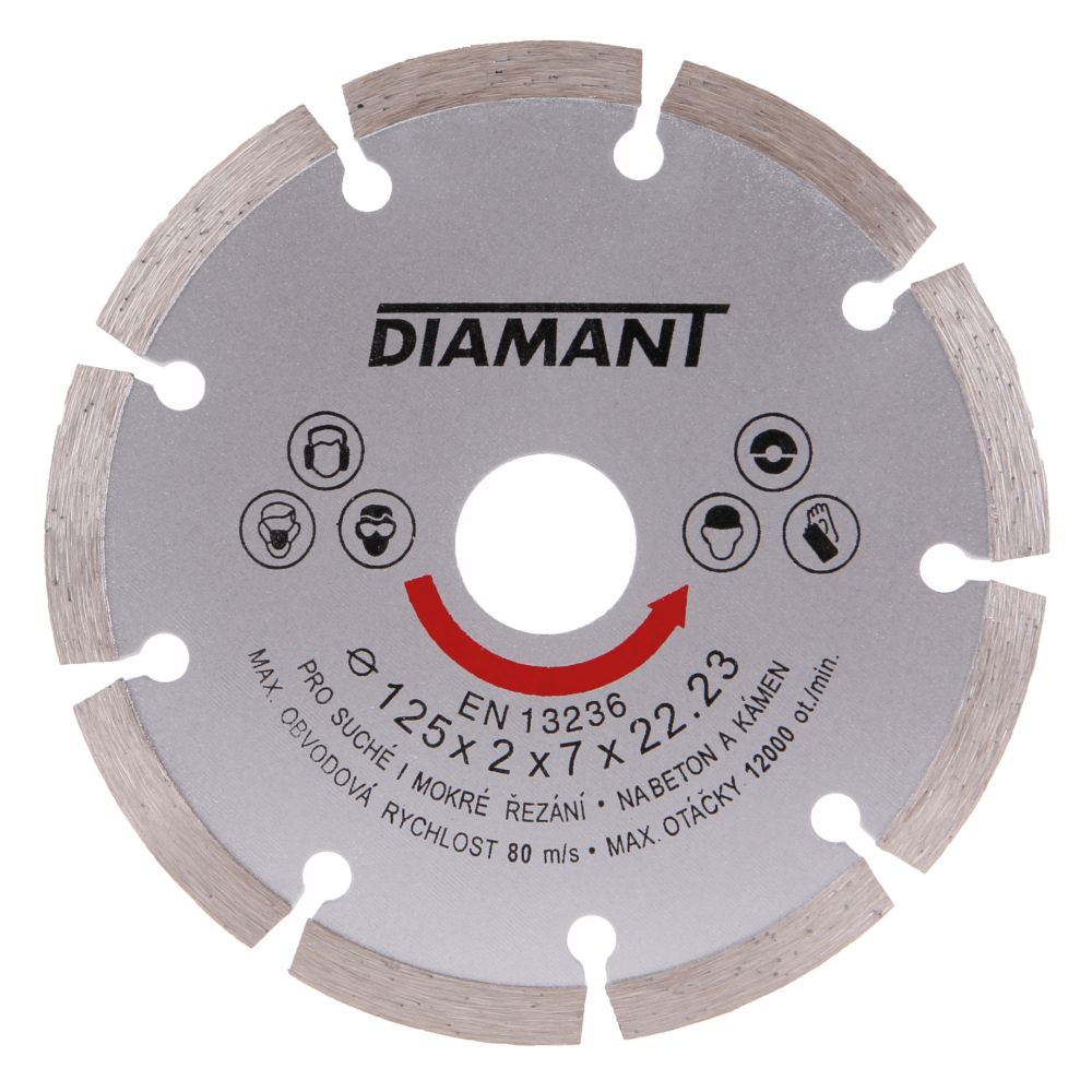 Kotouč diamantový, segmentový, 125mm, 22,2mm