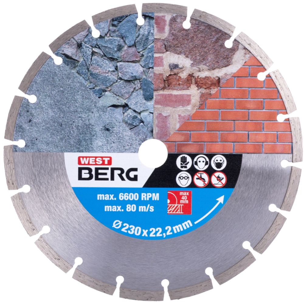 Kotouč diamantový, segmentový, 230mm, 22,2mm, WESTBERG
