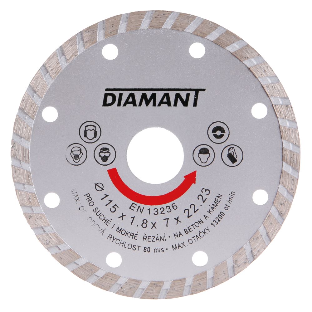 Kotouč diamantový, TURBO, 115mm, 22,2mm
