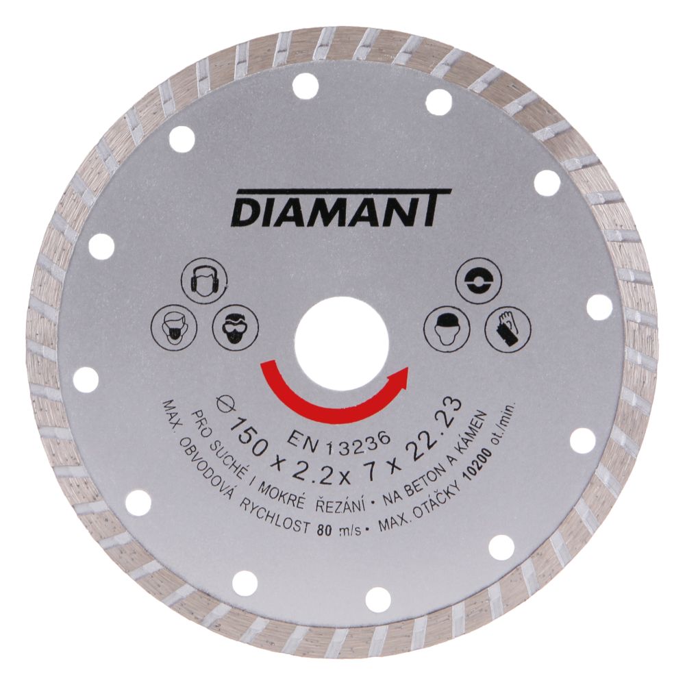 Kotouč diamantový, TURBO, 150mm, 22,2mm