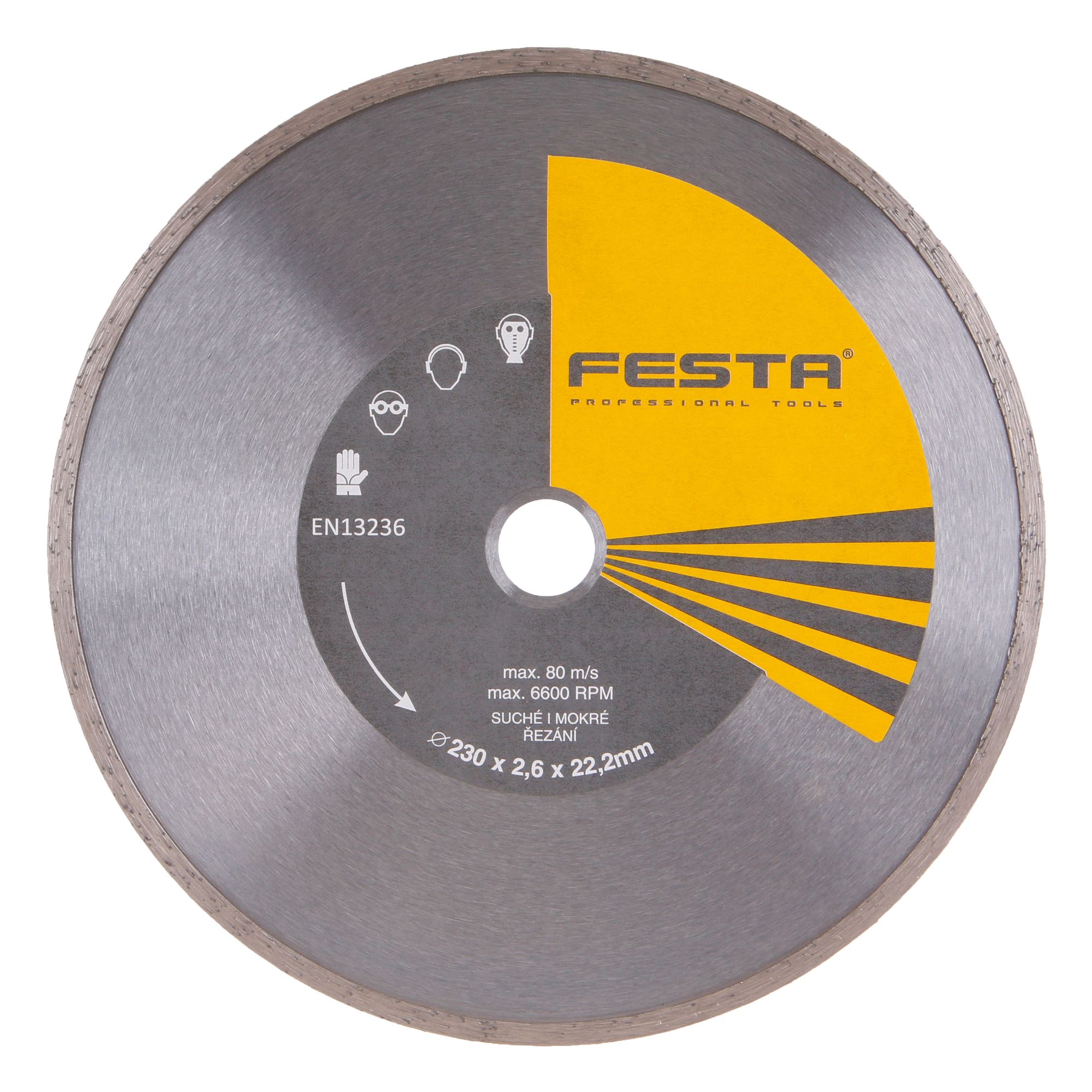 Kotouč diamantový, plný, 230mm, 22,2mm, FESTA