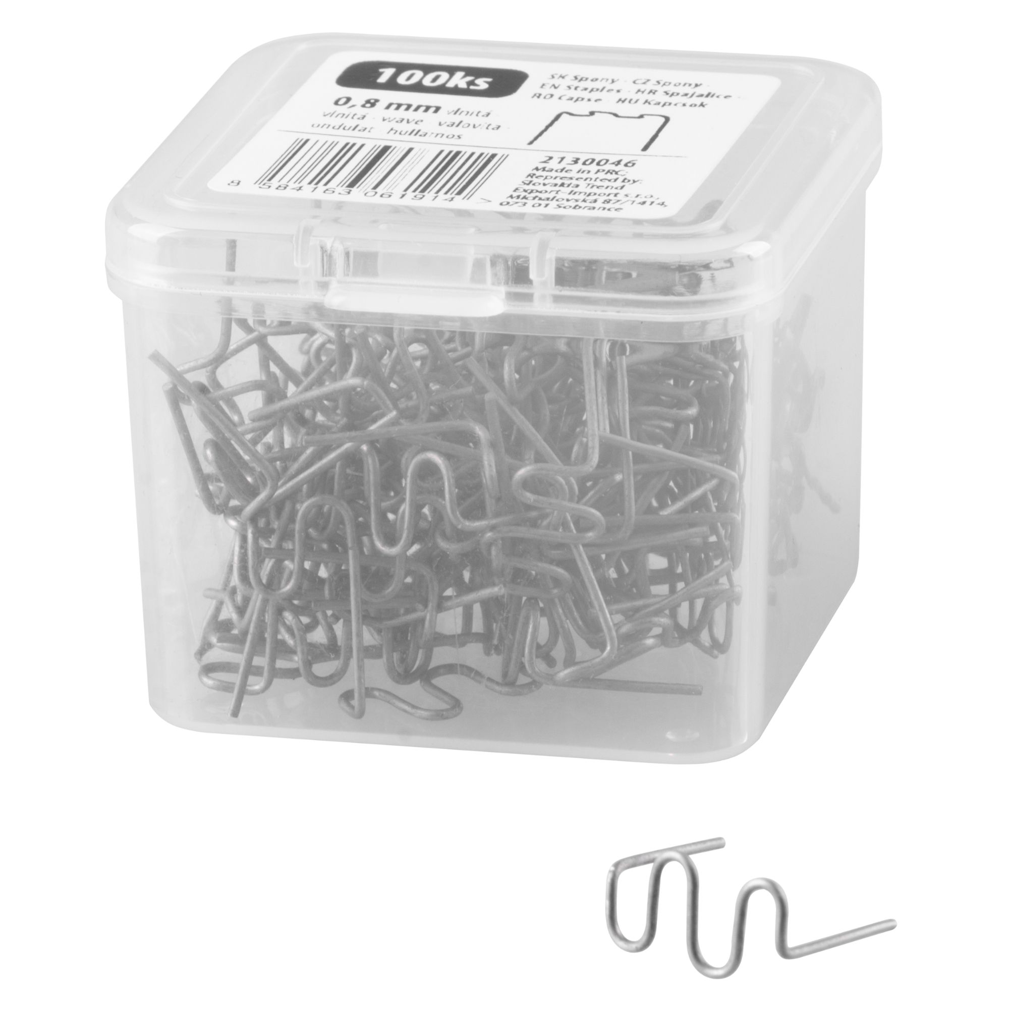 Spony pro sváření plastů, vlna, 0,8mm, bal. 100ks, STREND PRO