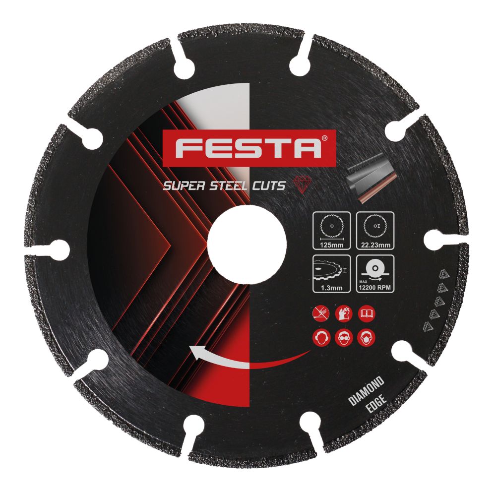 Kotouč diamantový, na kov, 125 x 22,2mm, FESTA
