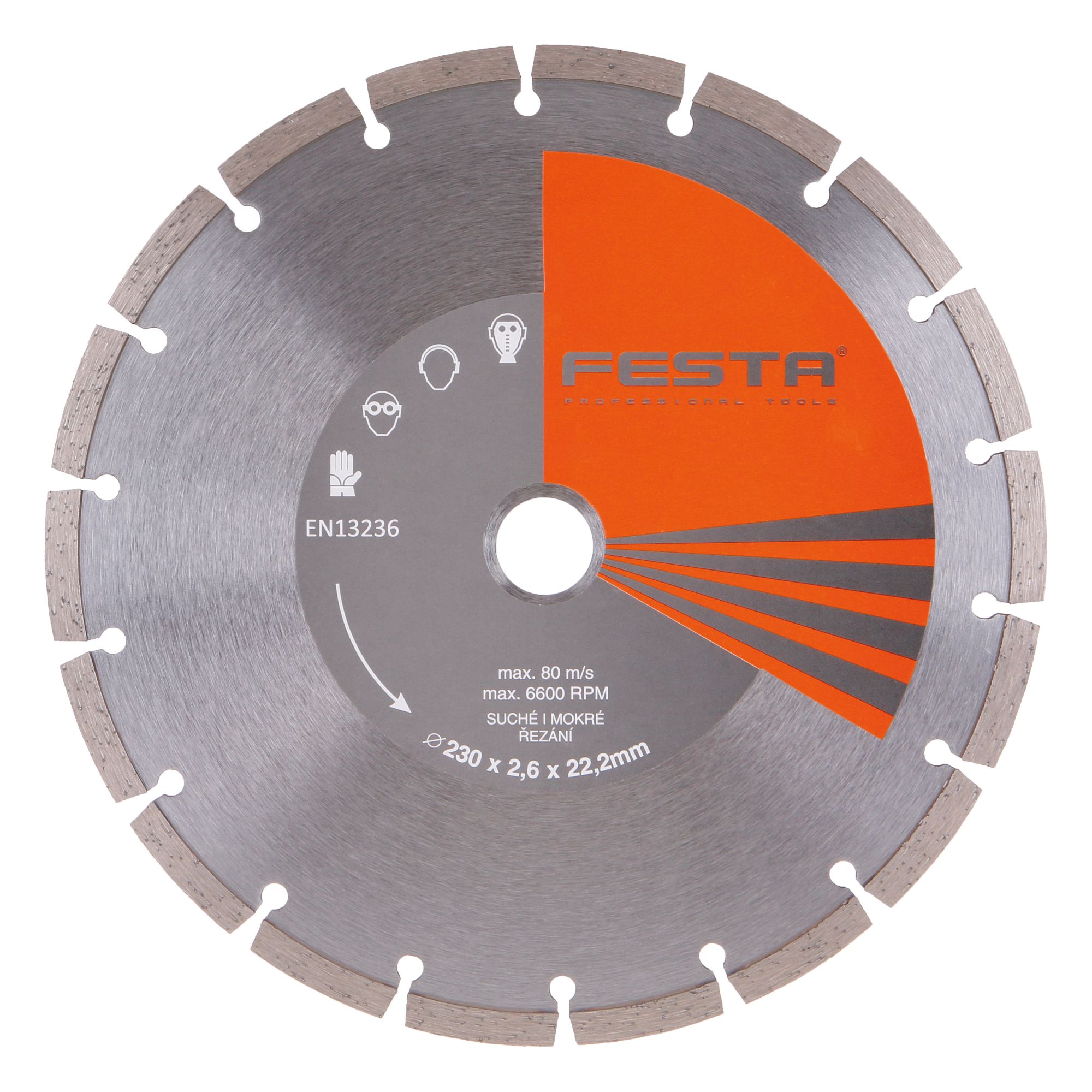 Kotouč diamantový, segmentový, 230mm, 22,2mm, FESTA