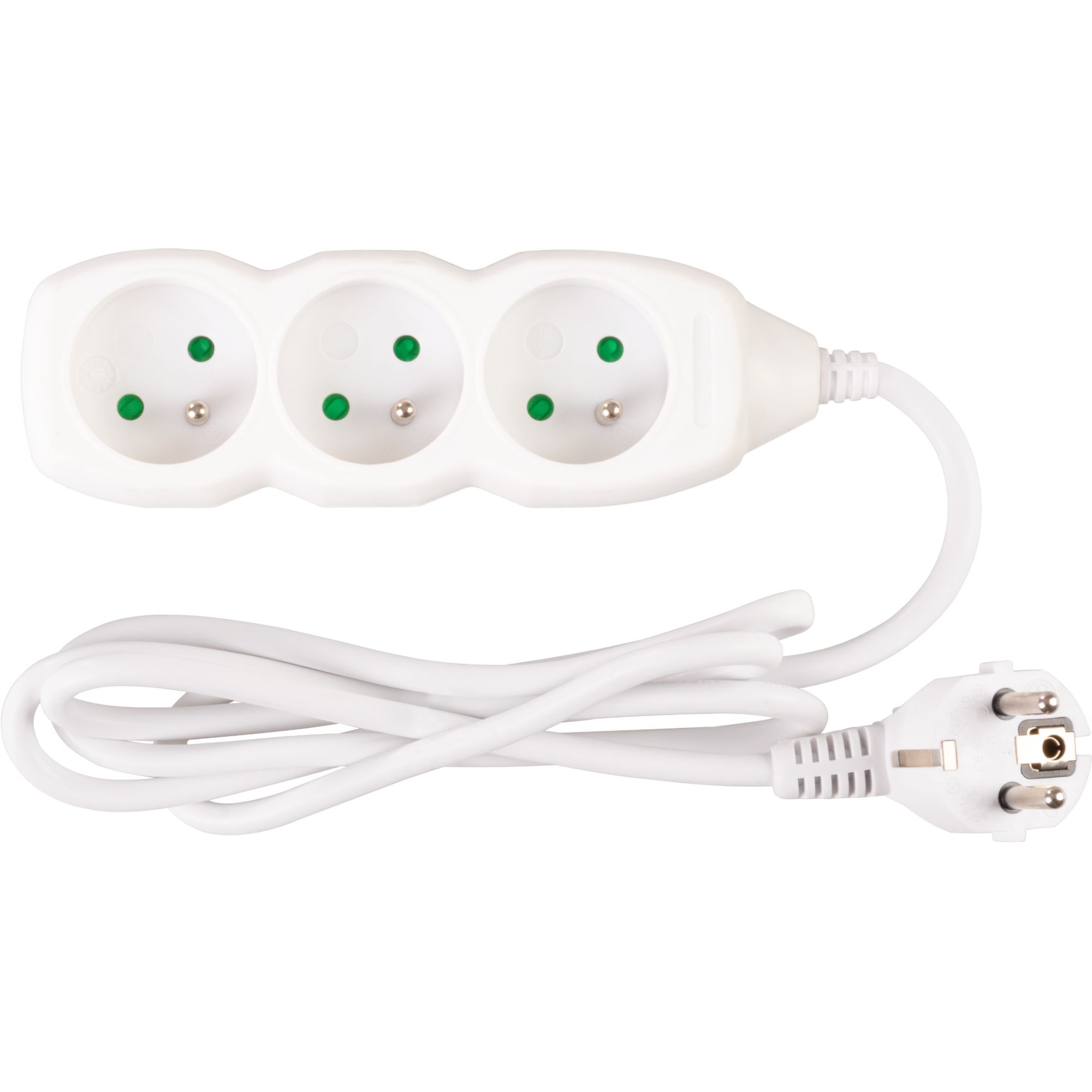 Prodlužovací kabel, 1,5m, 3 zásuvky, 3×1mm, bílý, STREND PRO