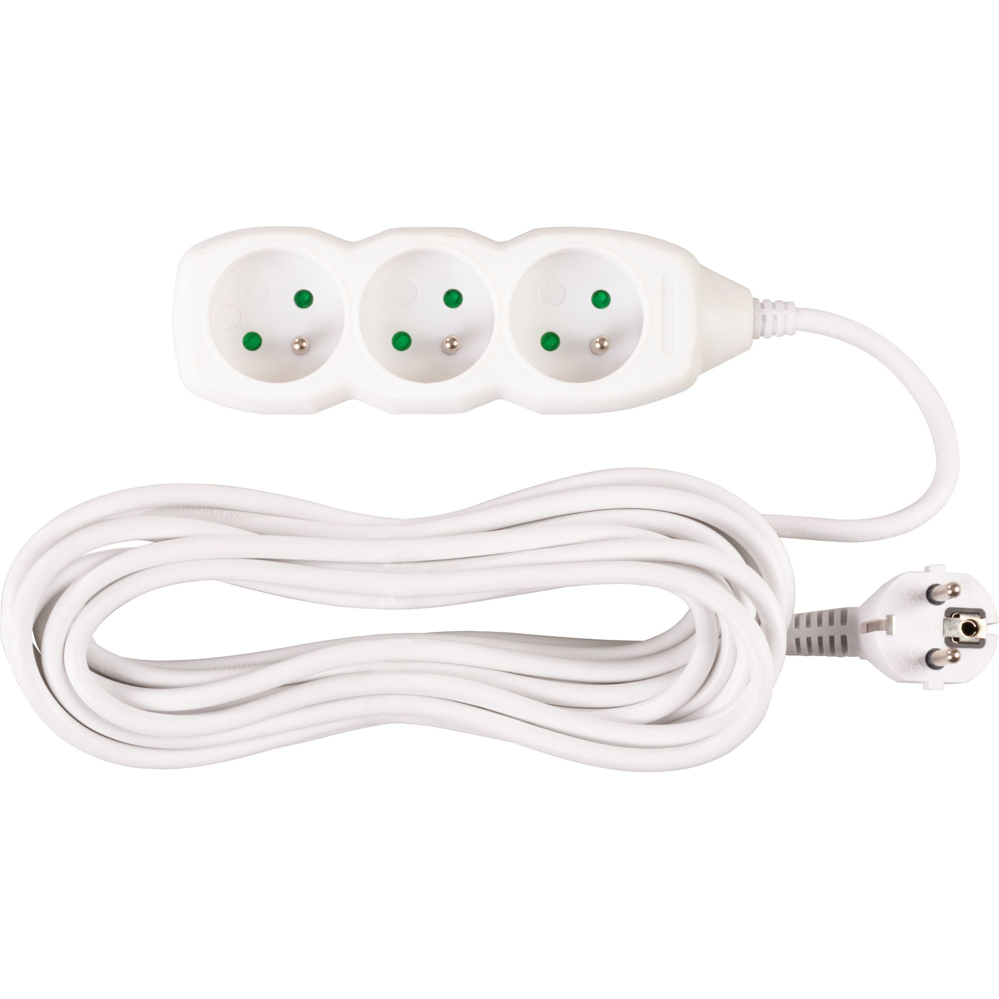 Prodlužovací kabel, 7m, 3 zásuvky, 3×1mm, bílý, STREND PRO