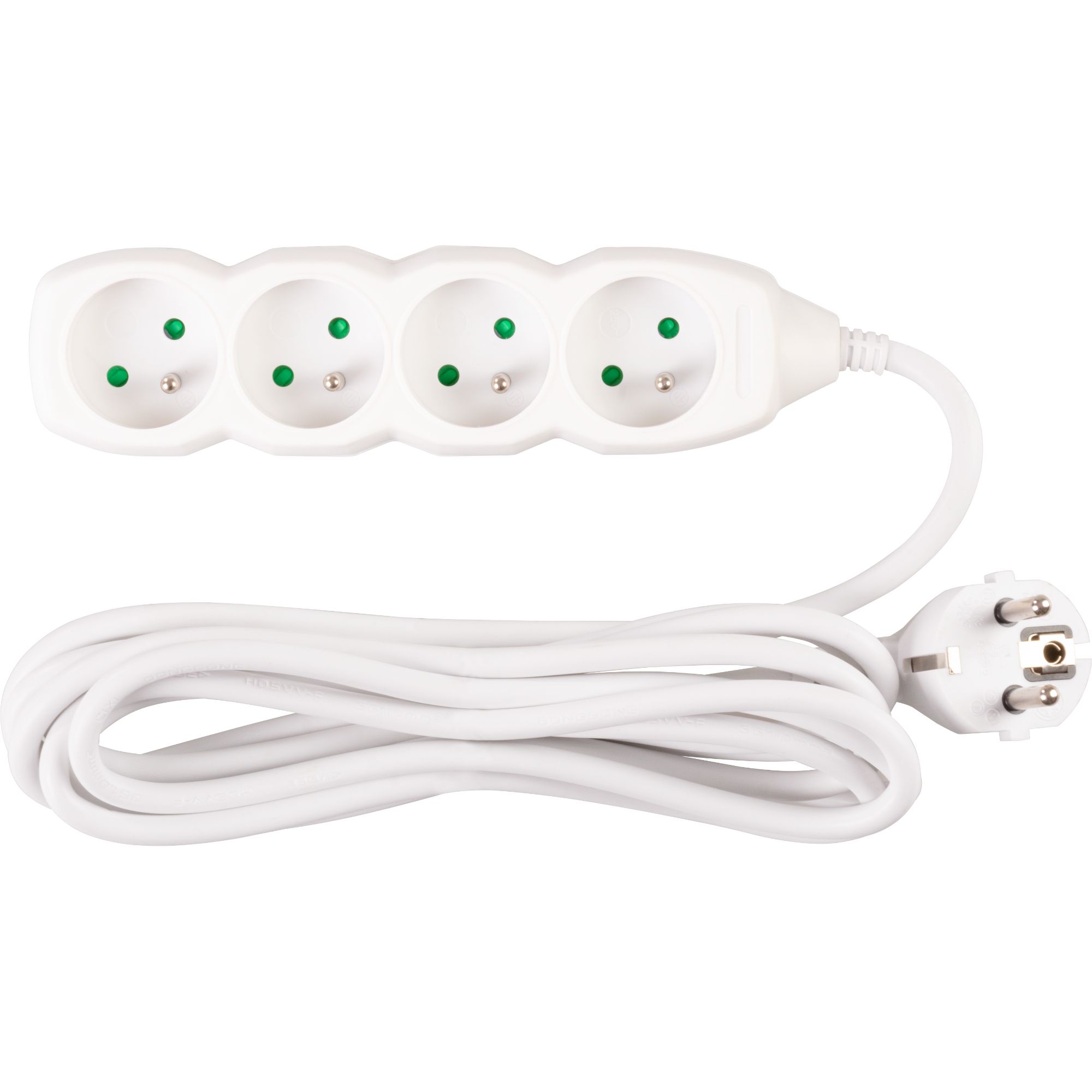 Prodlužovací kabel, 3m, 4 zásuvky, 3×1mm, bílý, STREND PRO