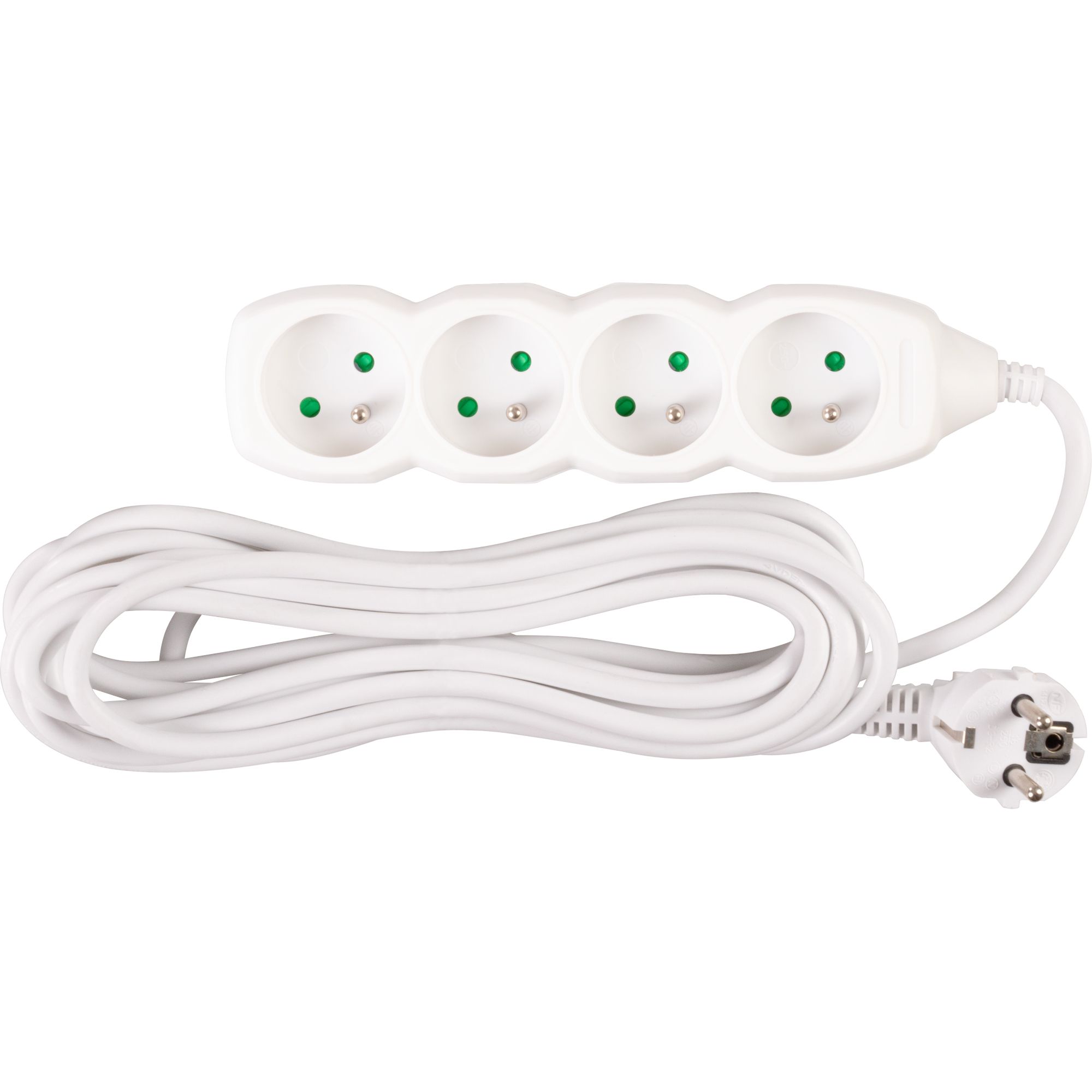 Prodlužovací kabel, 5m, 4 zásuvky, 3×1mm, bílý, STREND PRO