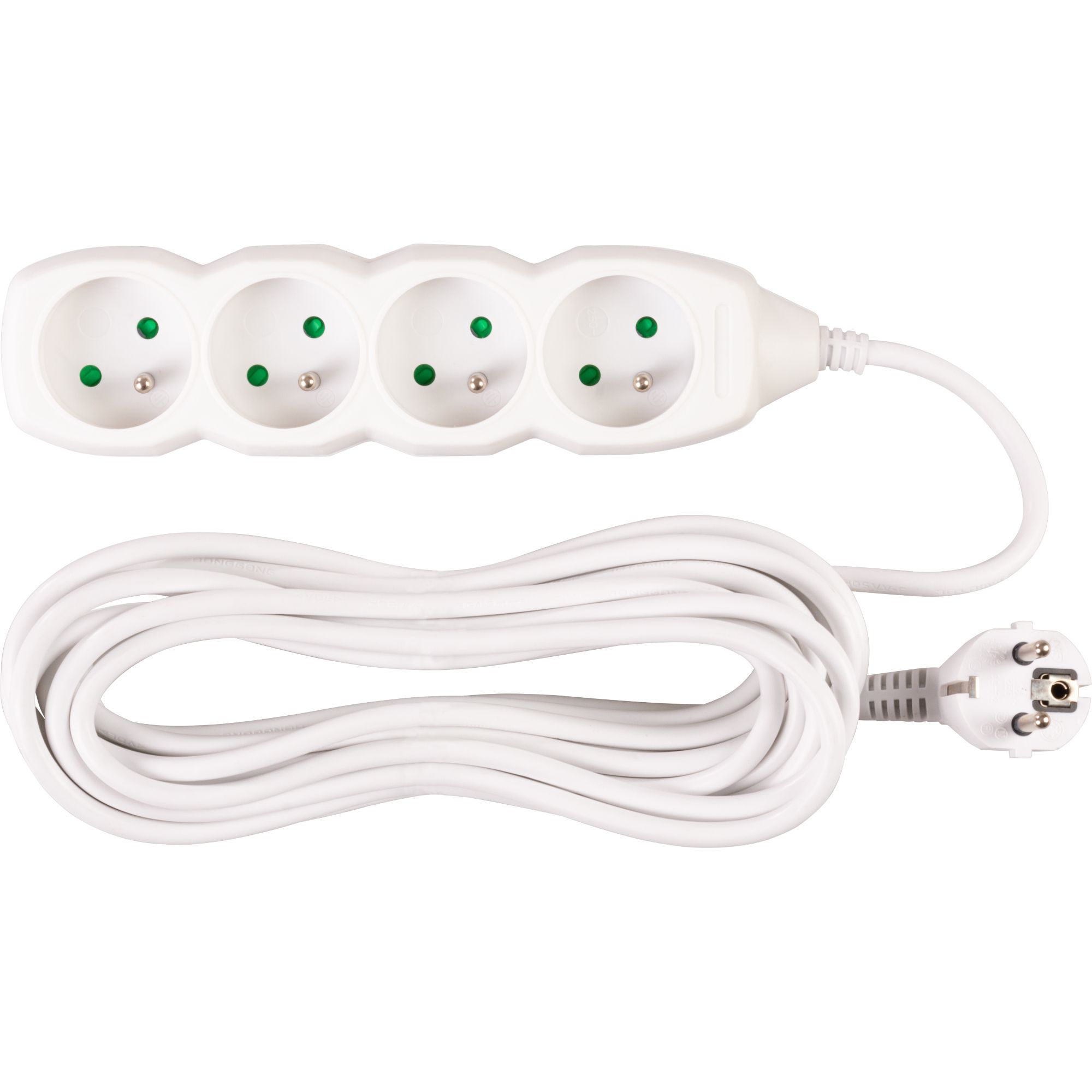 Prodlužovací kabel, 7m, 4 zásuvky, 3×1mm, bílý, STREND PRO