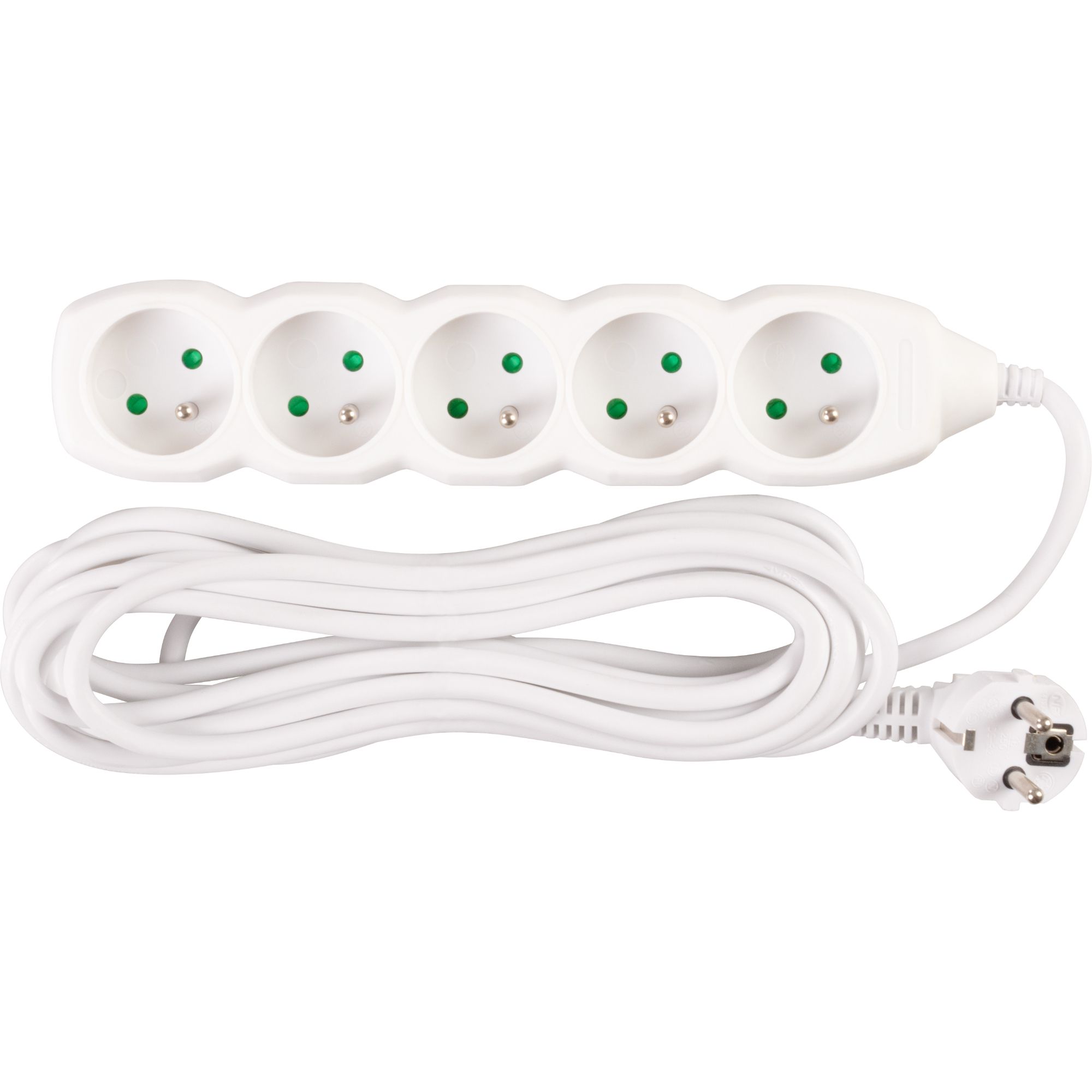 Prodlužovací kabel, 5m, 5 zásuvek, 3×1mm, bílý, STREND PRO