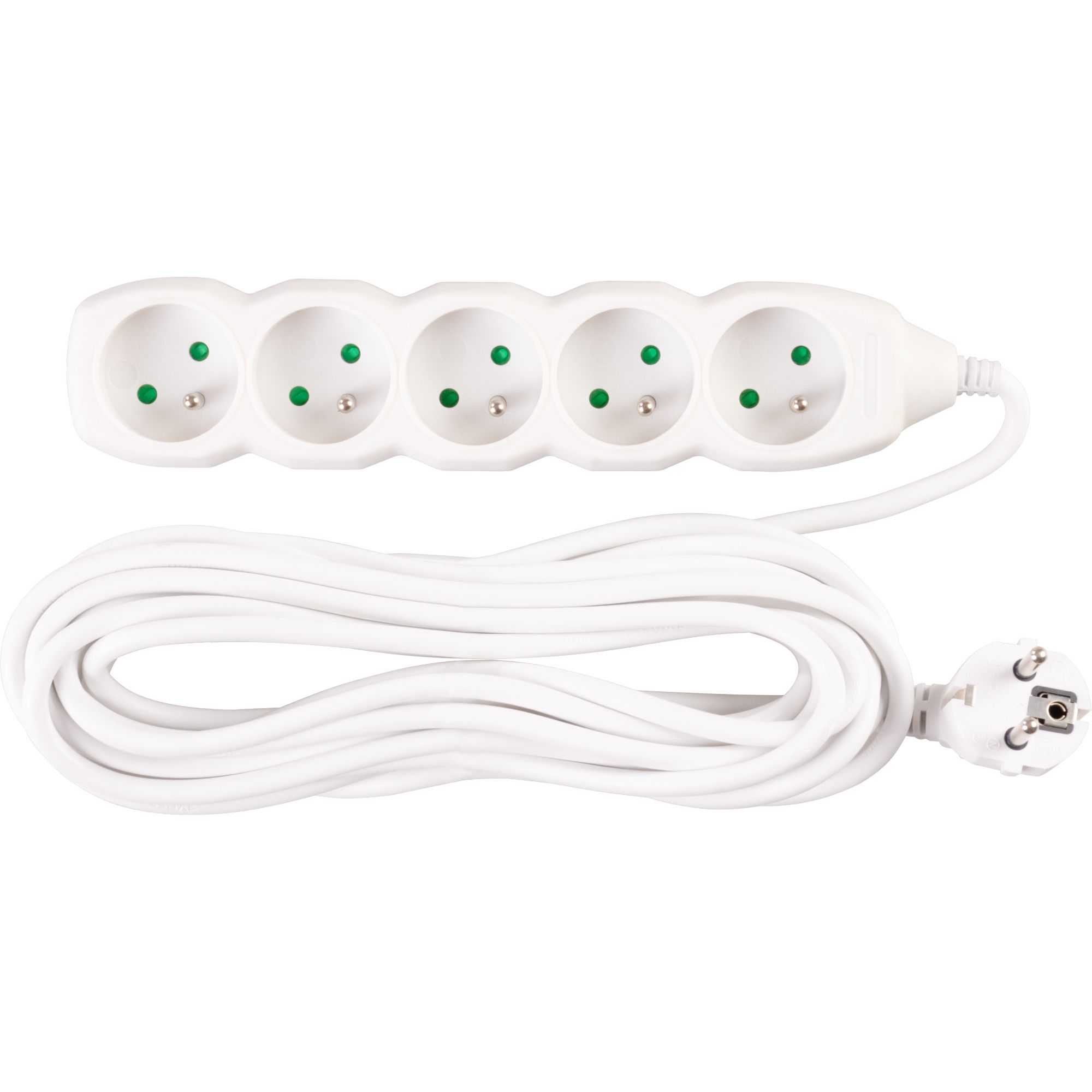 Prodlužovací kabel, 7m, 5 zásuvek, 3×1mm, bílý, STREND PRO
